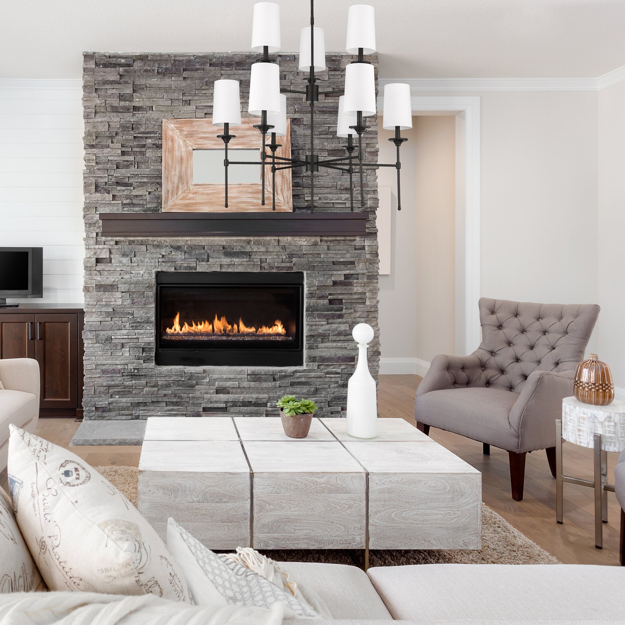 Armiriel Vintage Industrial Brass Fabric Chandelier - Letslighting