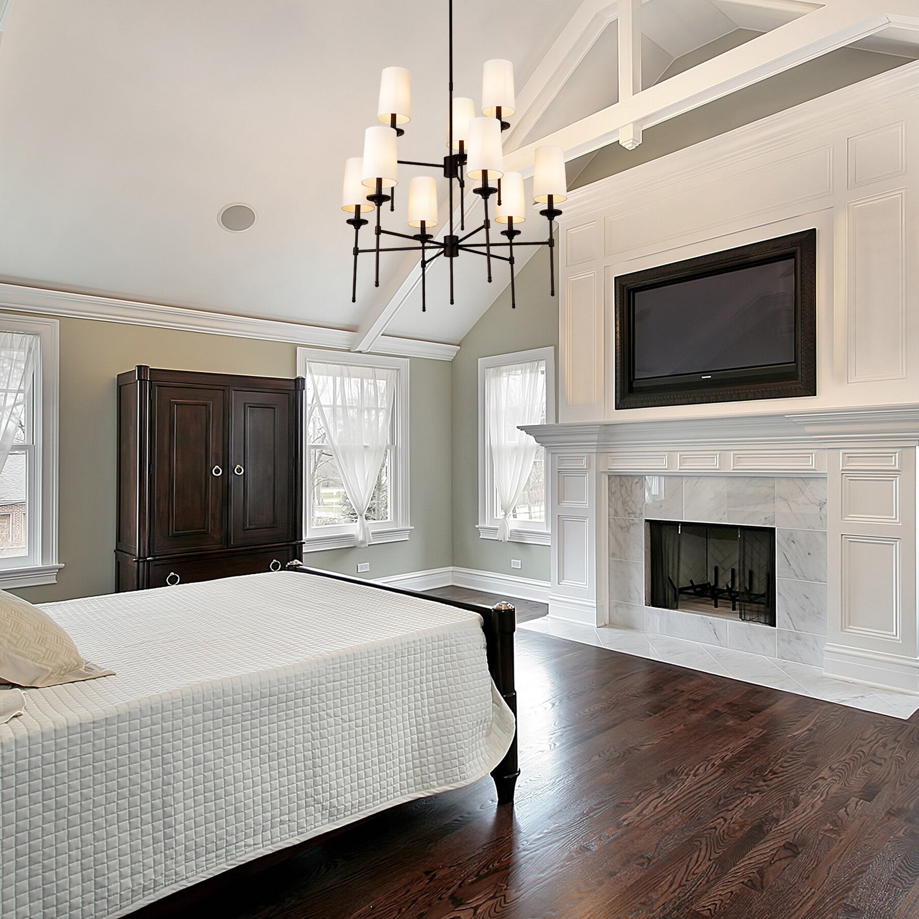 Armiriel Vintage Industrial Brass Fabric Chandelier - Letslighting