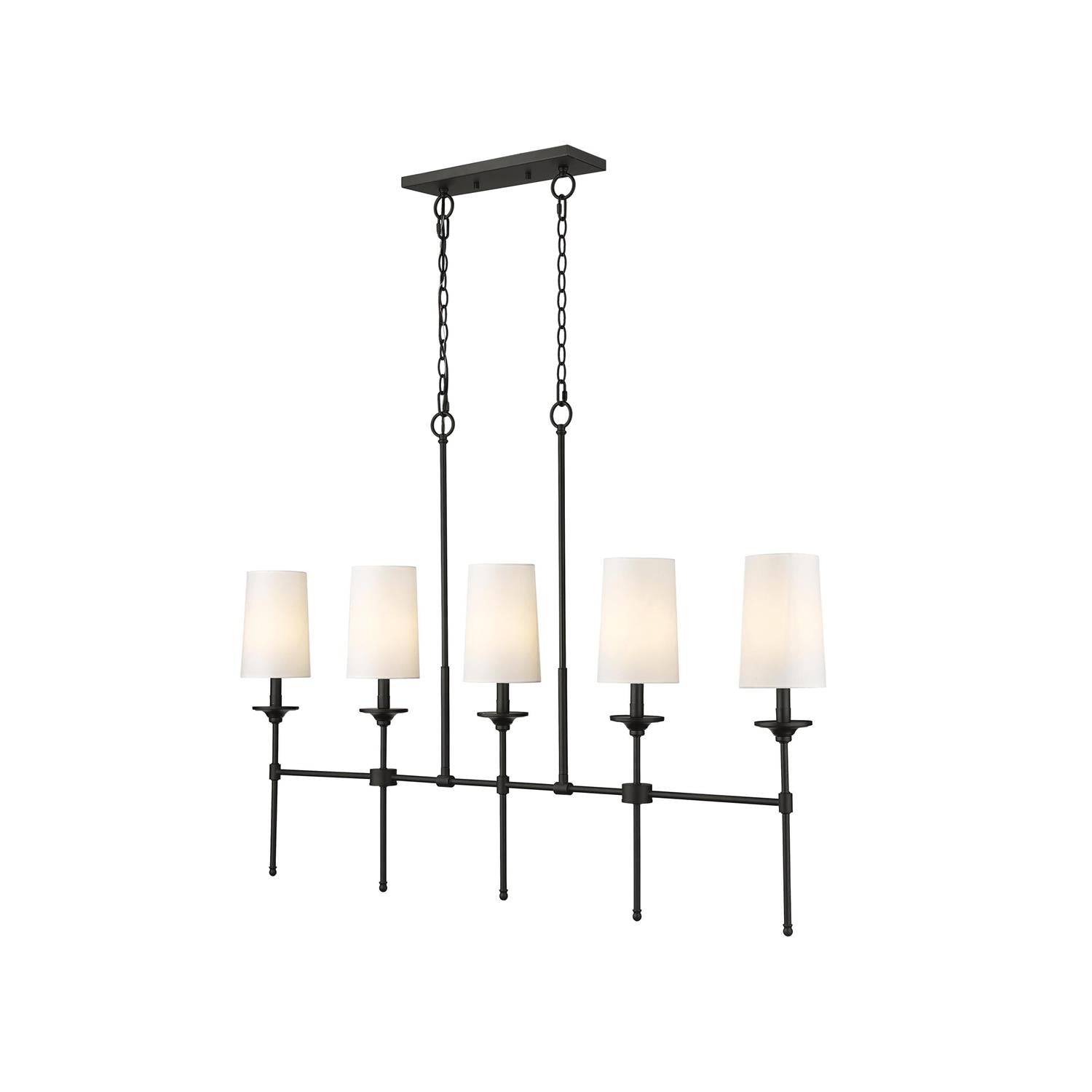 Verinyra Vintage Industrial Linear Brass Fabric Chandelier - Letslighting