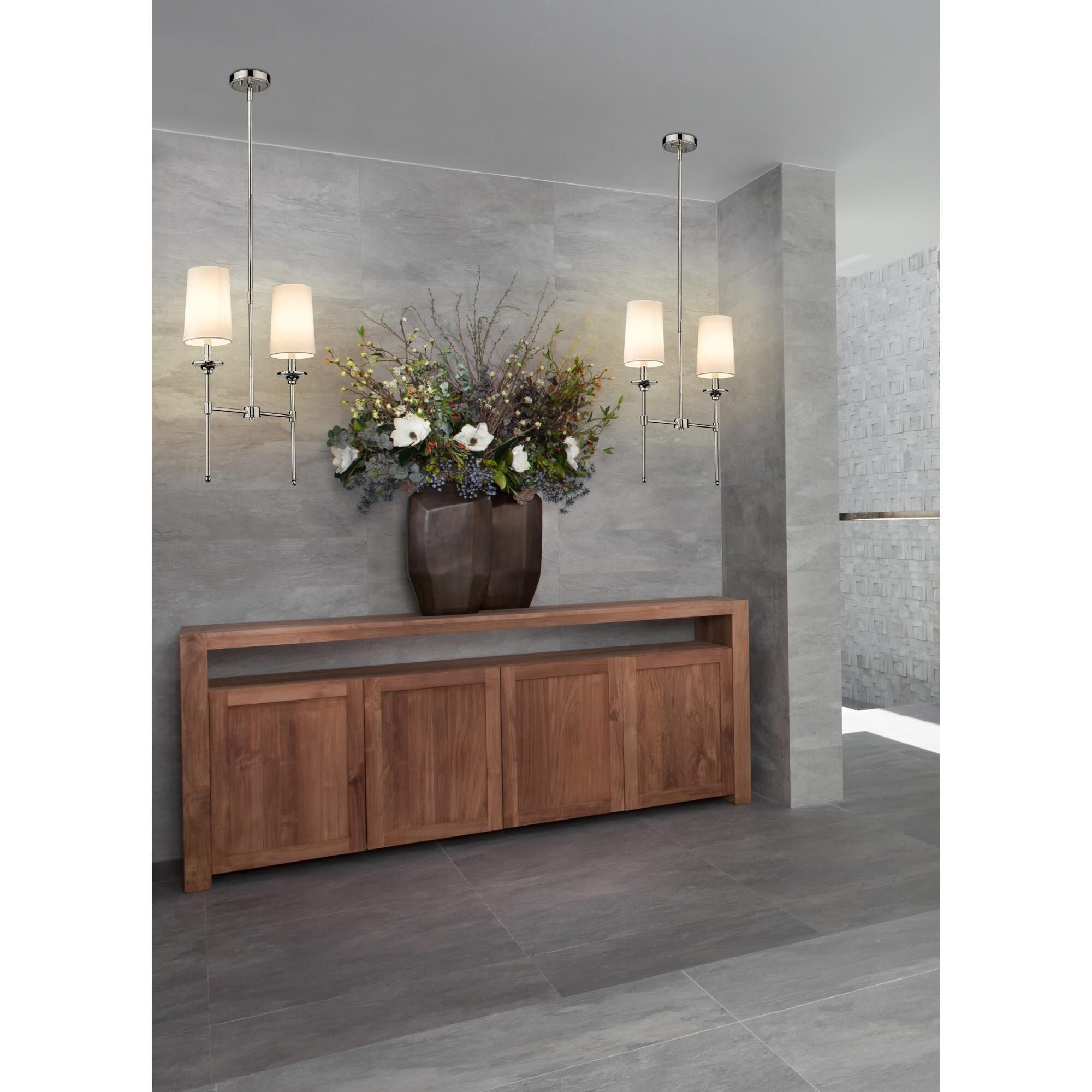 Verinyra Vintage Industrial Linear Brass Fabric Chandelier - Letslighting