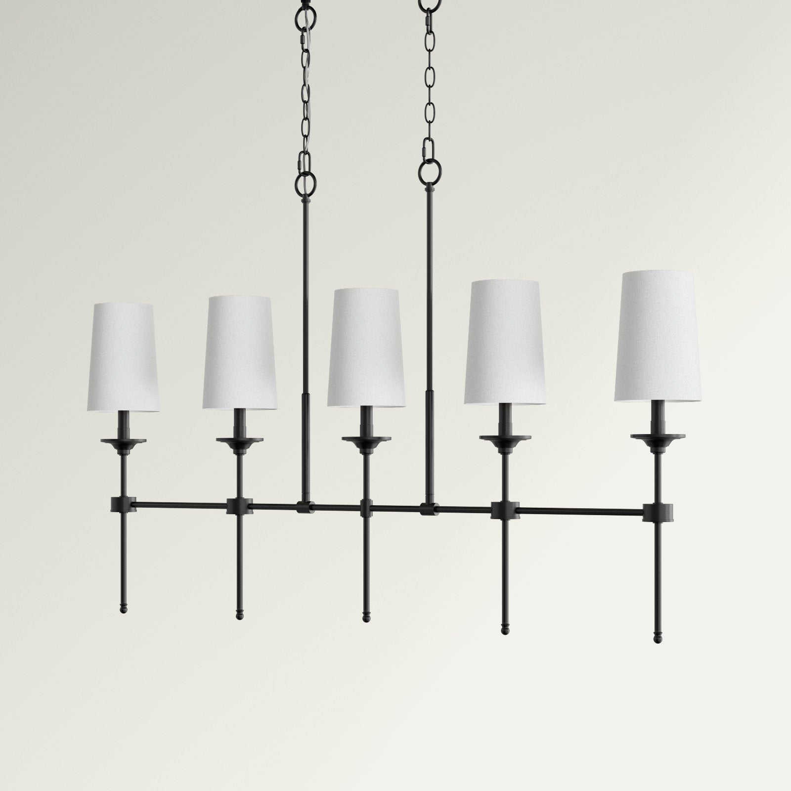Verinyra Vintage Industrial Linear Brass Fabric Chandelier - Letslighting