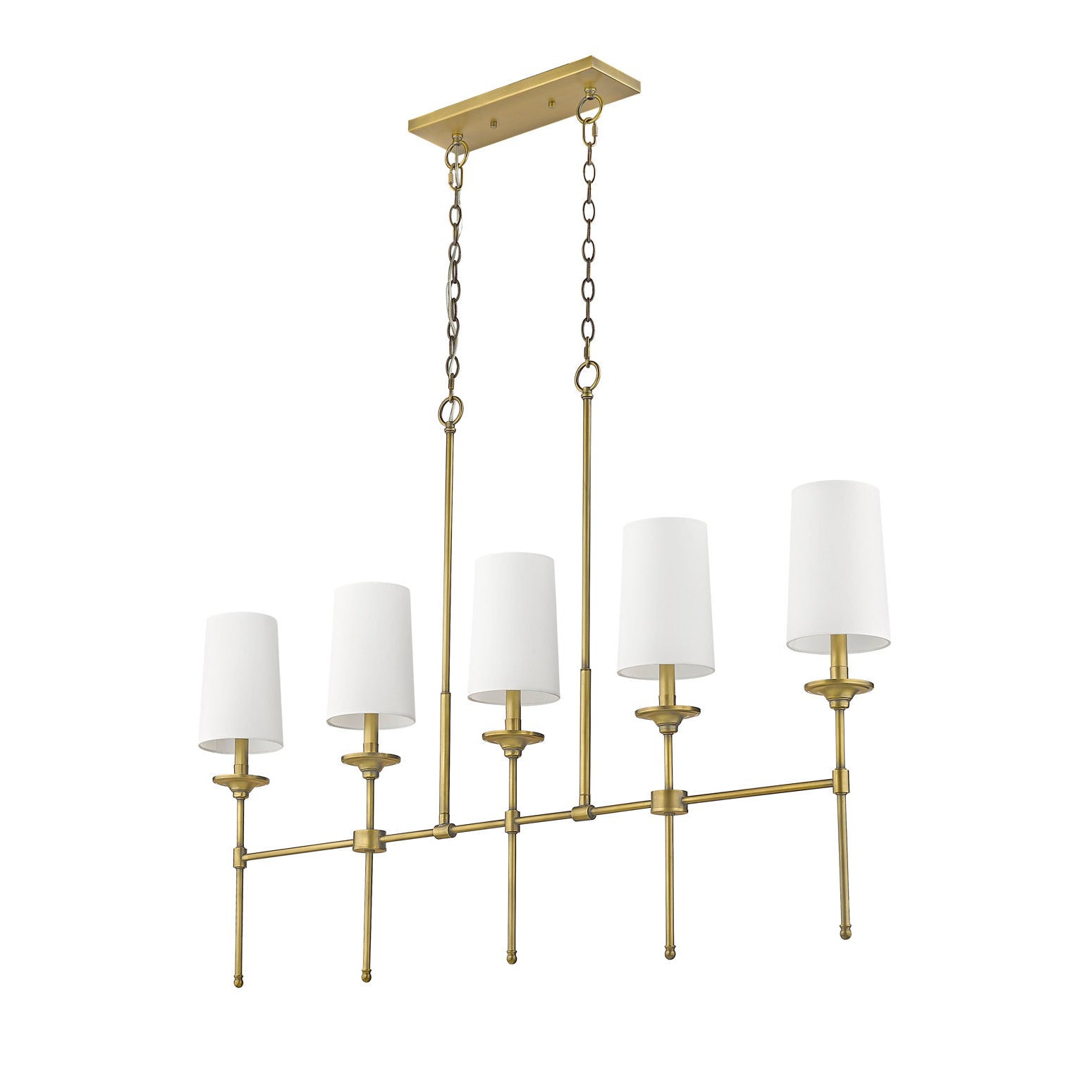 Verinyra Vintage Industrial Linear Brass Fabric Chandelier - Letslighting