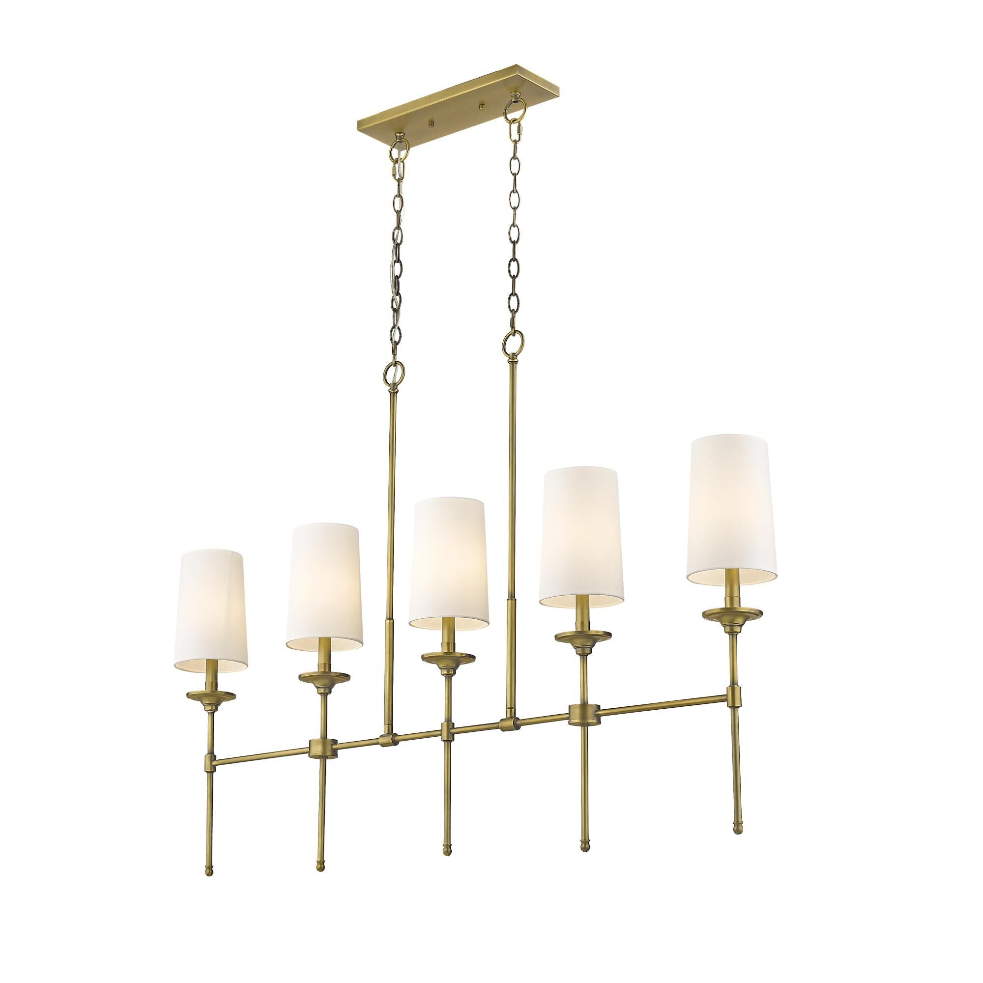 Verinyra Vintage Industrial Linear Brass Fabric Chandelier - Letslighting