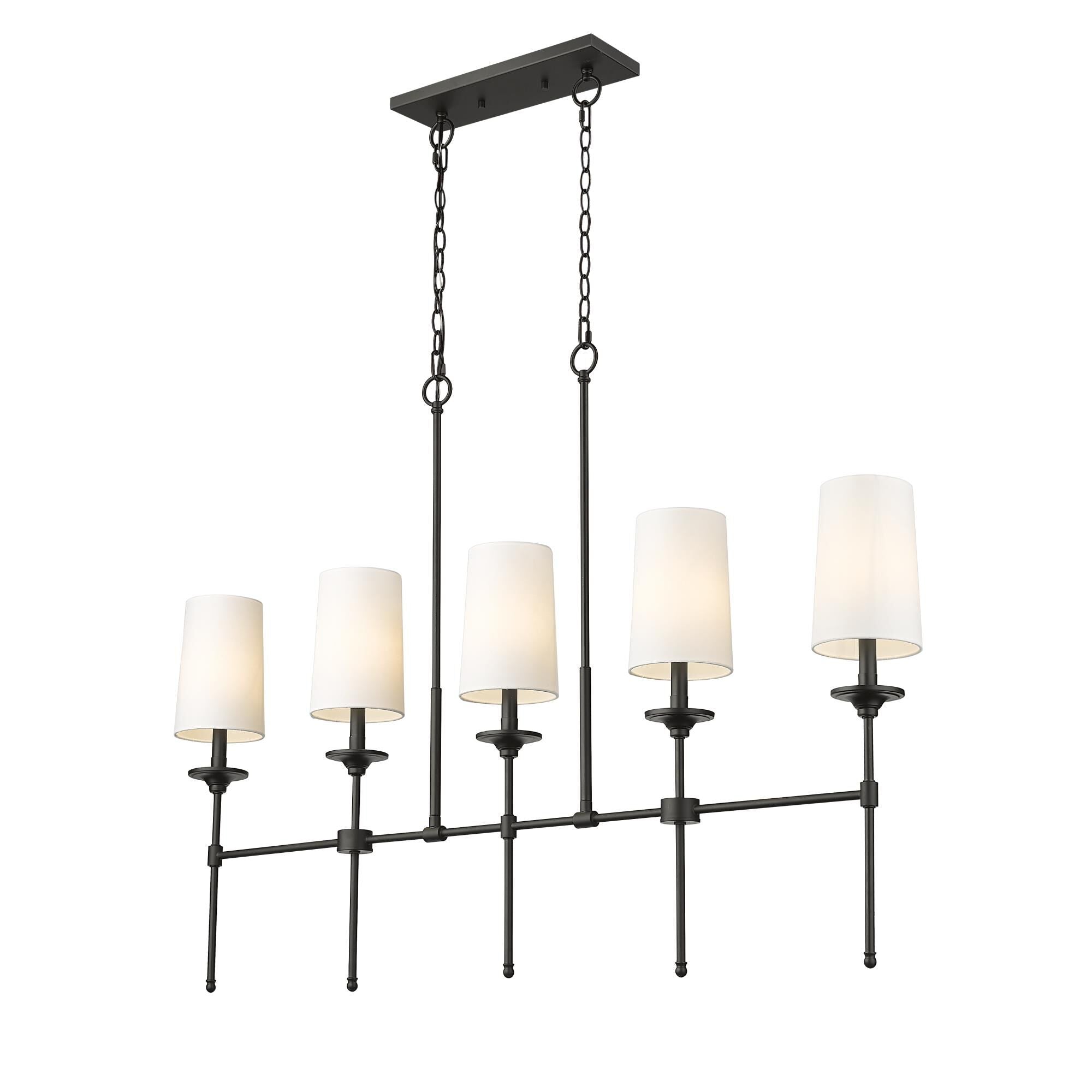 Verinyra Vintage Industrial Linear Brass Fabric Chandelier - Letslighting