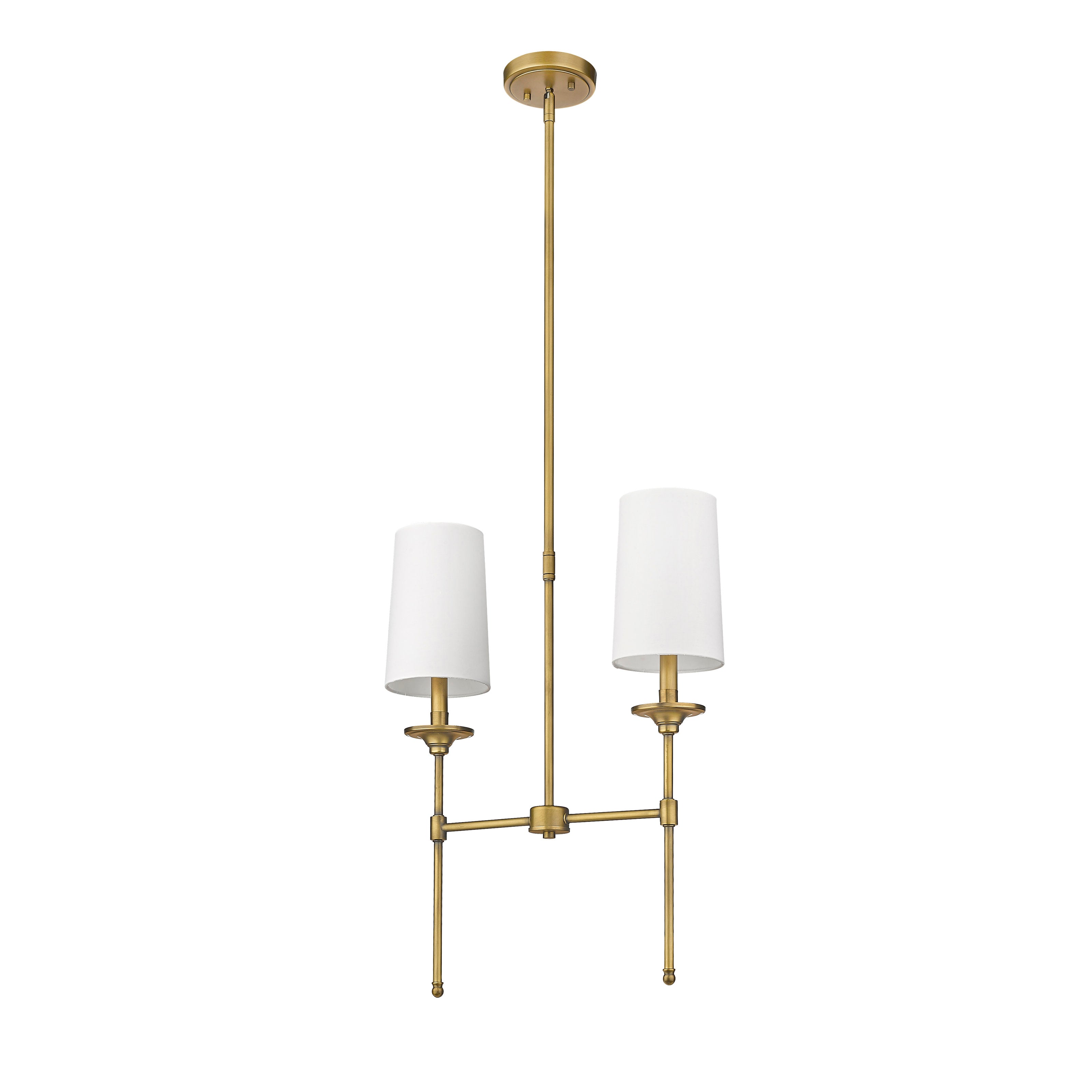 Verinyra Vintage Industrial Linear Brass Fabric Chandelier - Letslighting