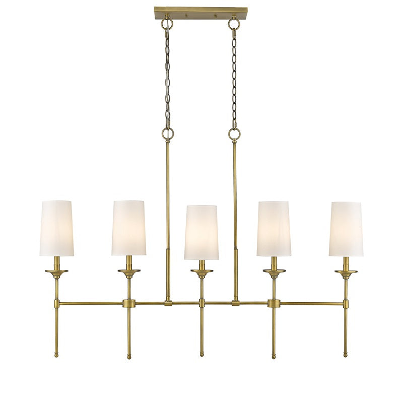 Verinyra Vintage Industrial Linear Brass Fabric Chandelier - Letslighting