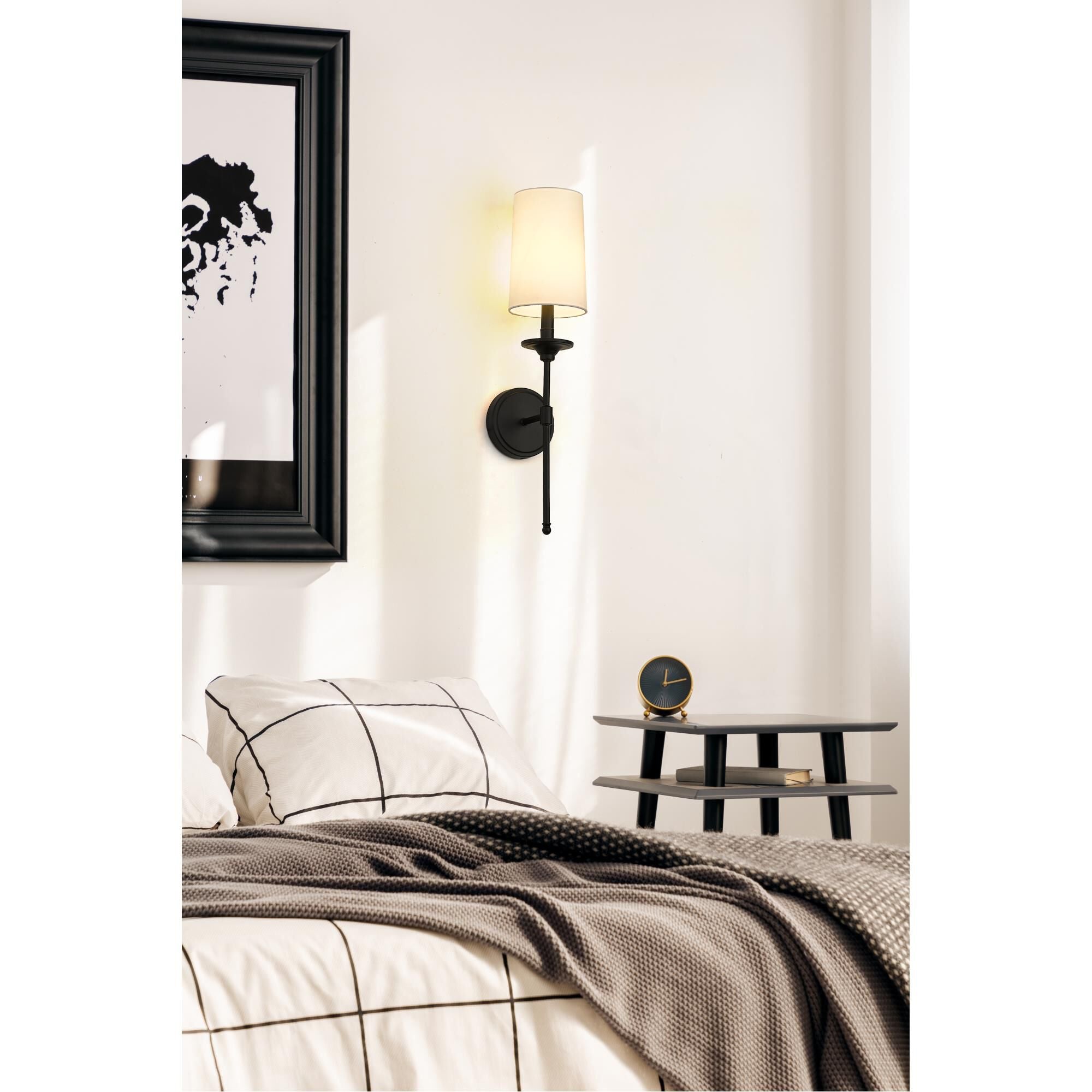 Esileth Vintage Industrial Brass Fabric Wall Lamp - Letslighting