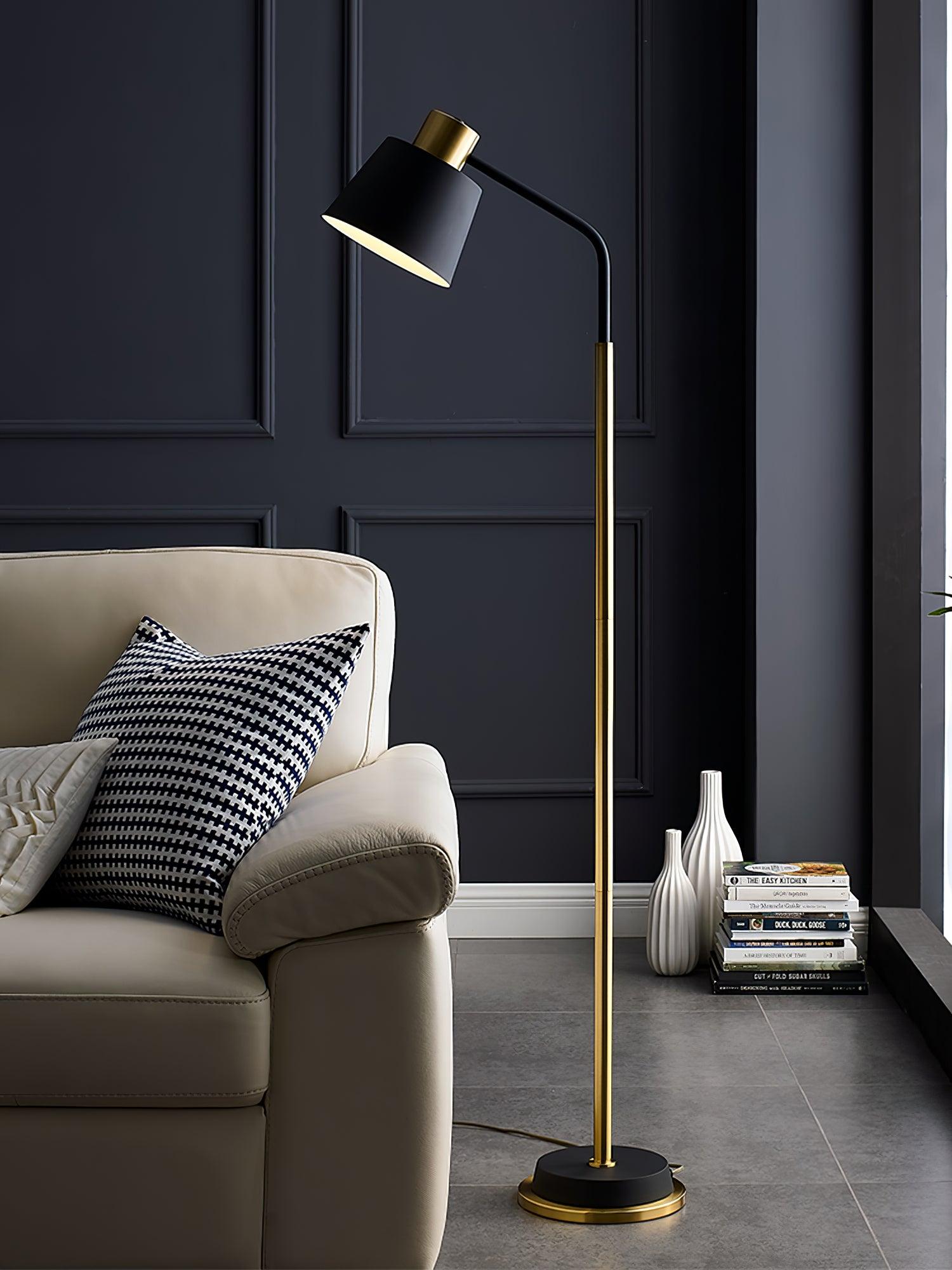 Astran Black & Gold Minimalistic Floor Lamp - Letslighting