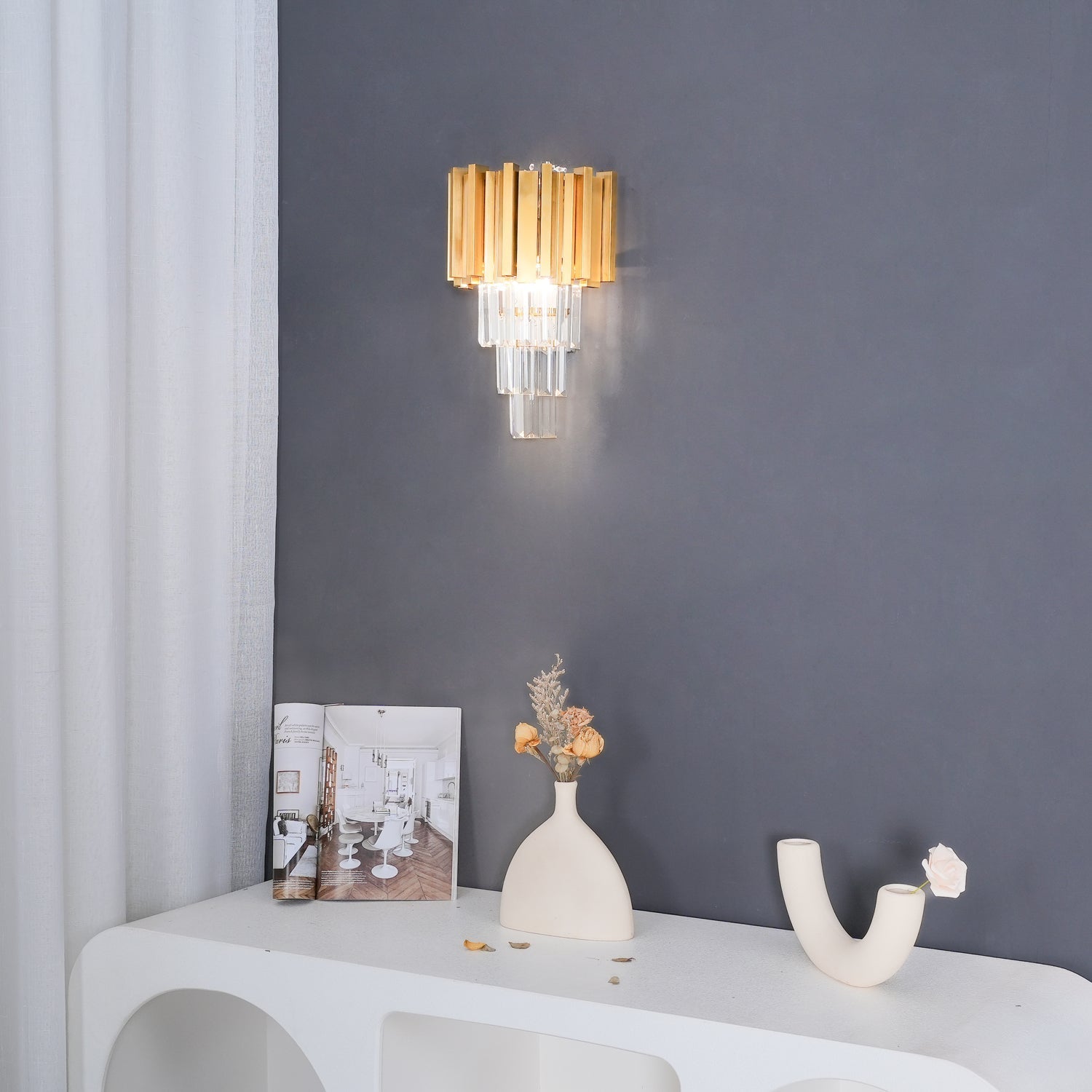 Vevyniel Postmodern Luxury Empire Crystal Wall Lamp - Letslighting