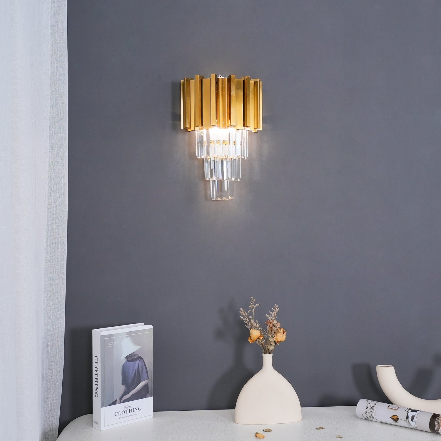 Vevyniel Postmodern Luxury Empire Crystal Wall Lamp - Letslighting