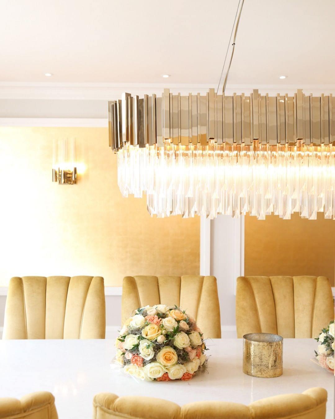 Lustra Chandelier Gold Crystal Golden - Letslighting