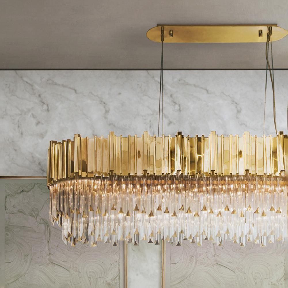 Lustra Chandelier Gold Crystal Golden - Letslighting