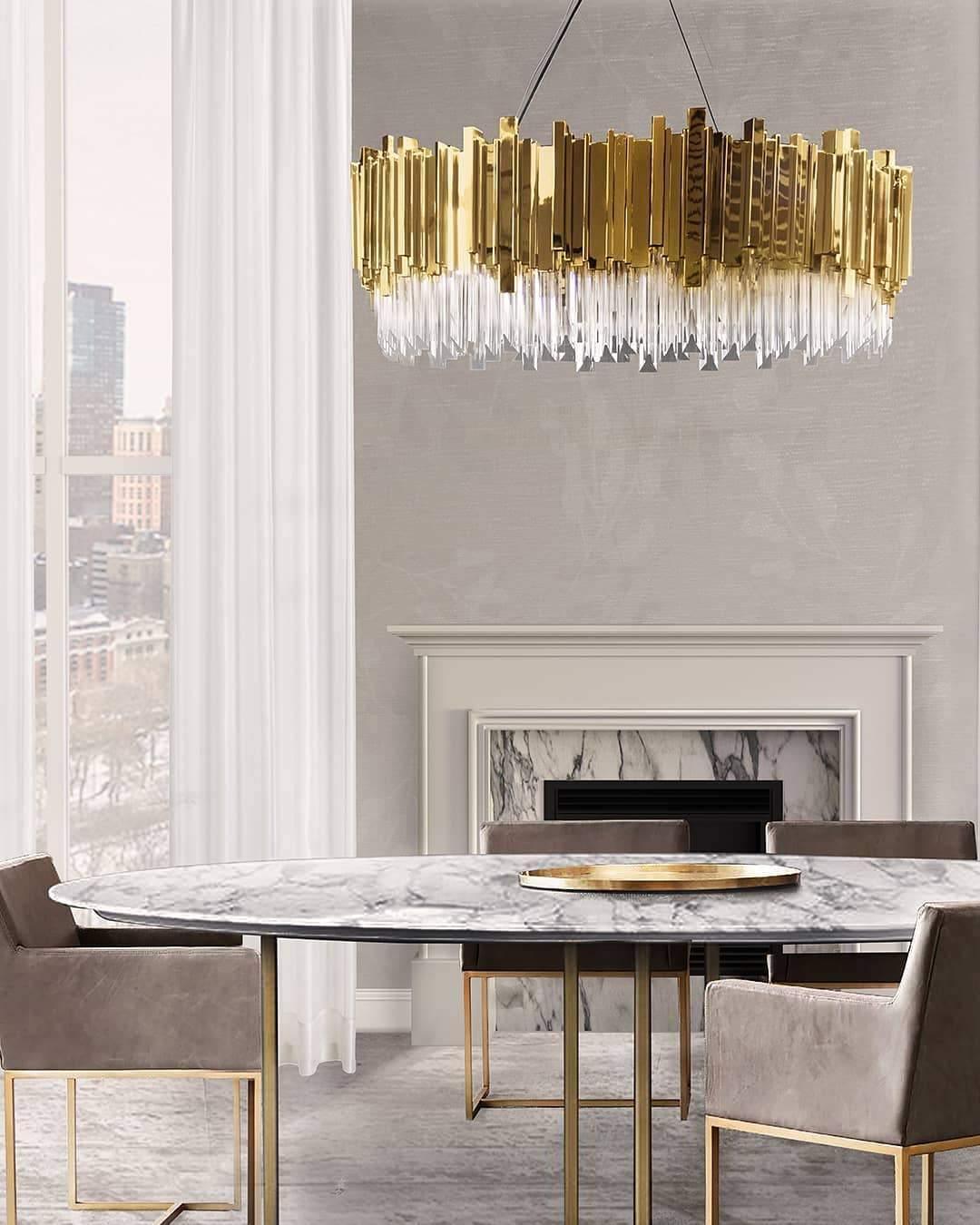 Lustra Chandelier Gold Crystal Golden - Letslighting