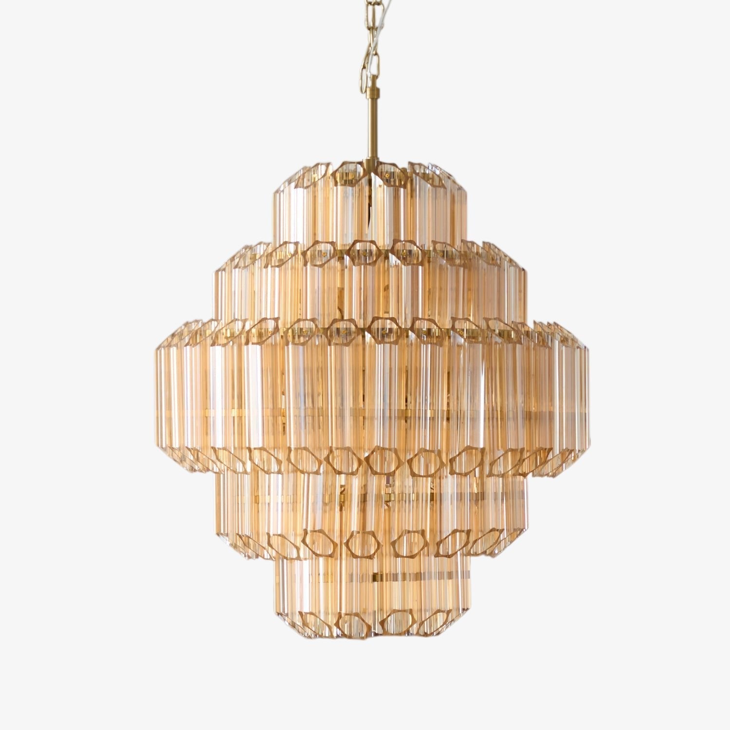 Aurora Chandelier Aurum Cascade Murano Glass Prism Art - Letslighting