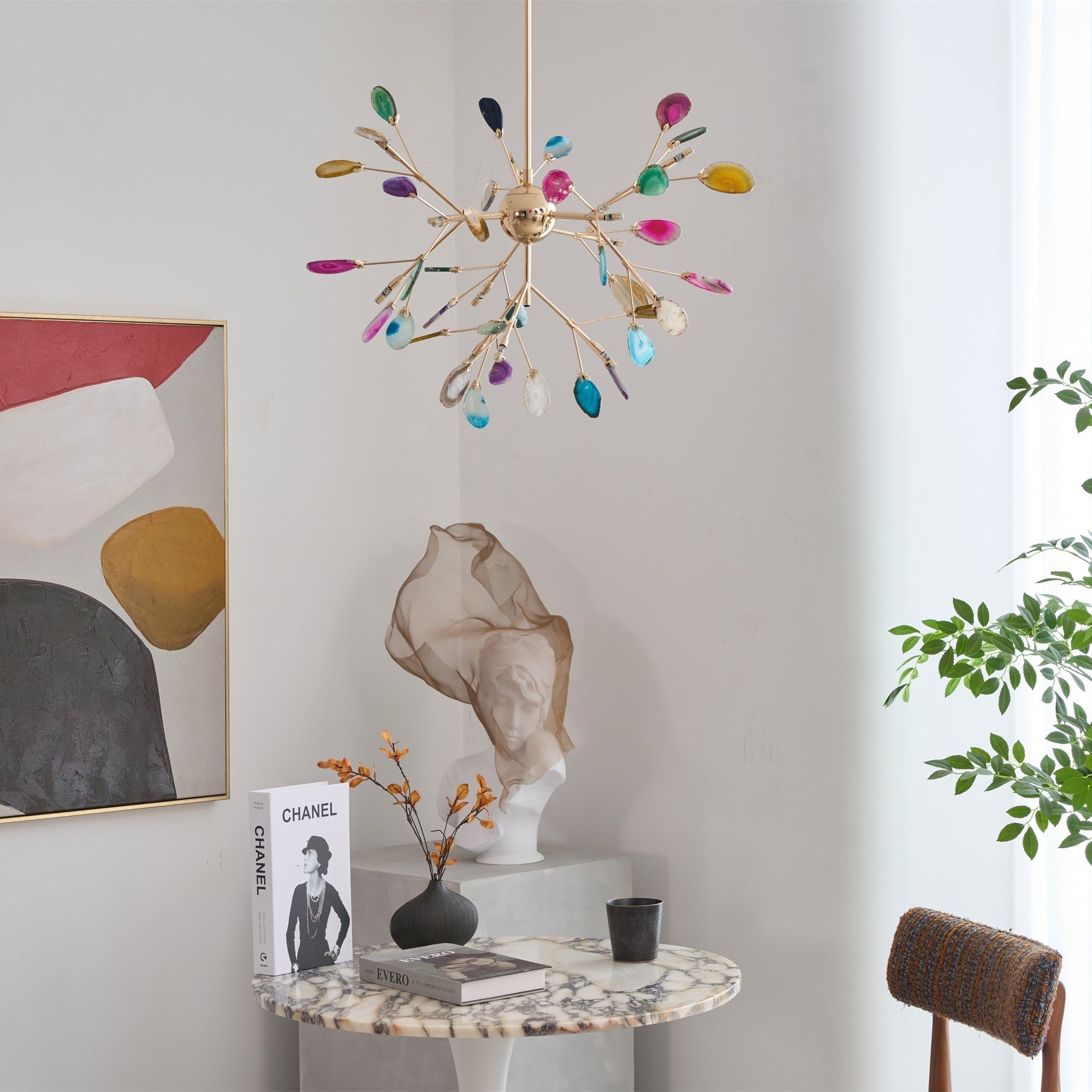 Olivia Agate Colorful Branching Chandelier