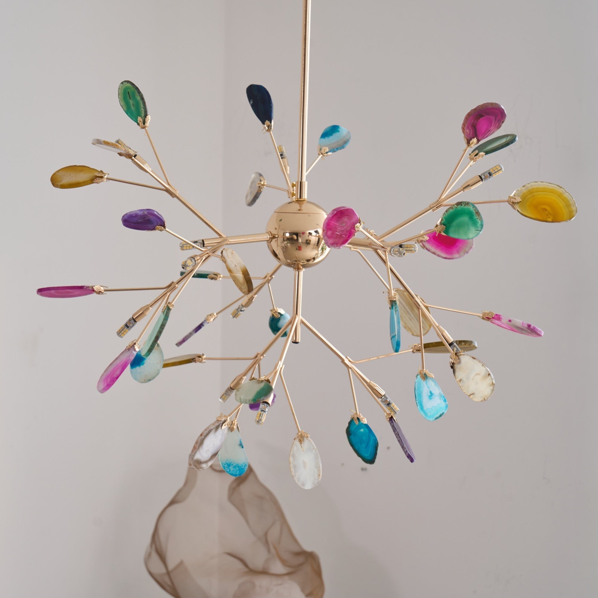 Olivia Agate Colorful Branching Chandelier
