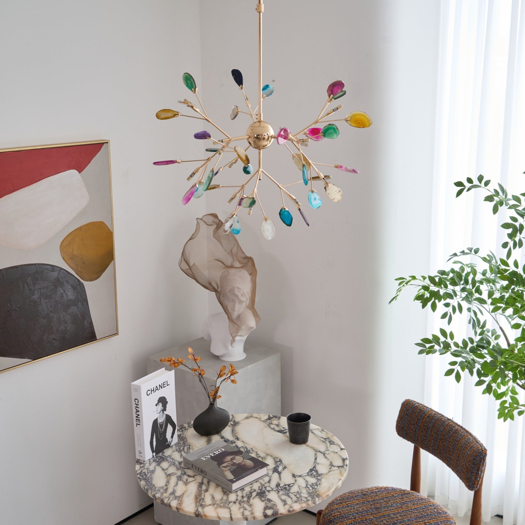 Olivia Agate Colorful Branching Chandelier