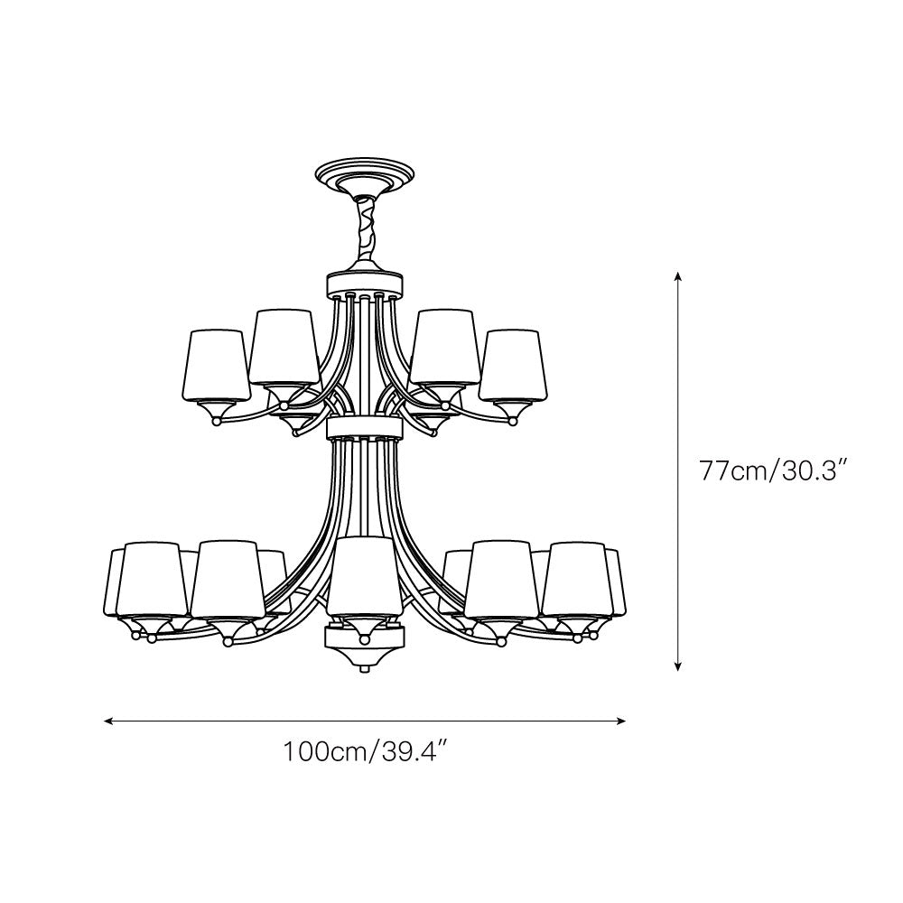 Ulrinara Postmodern Luxury Brass Glass Chandelier - Letslighting