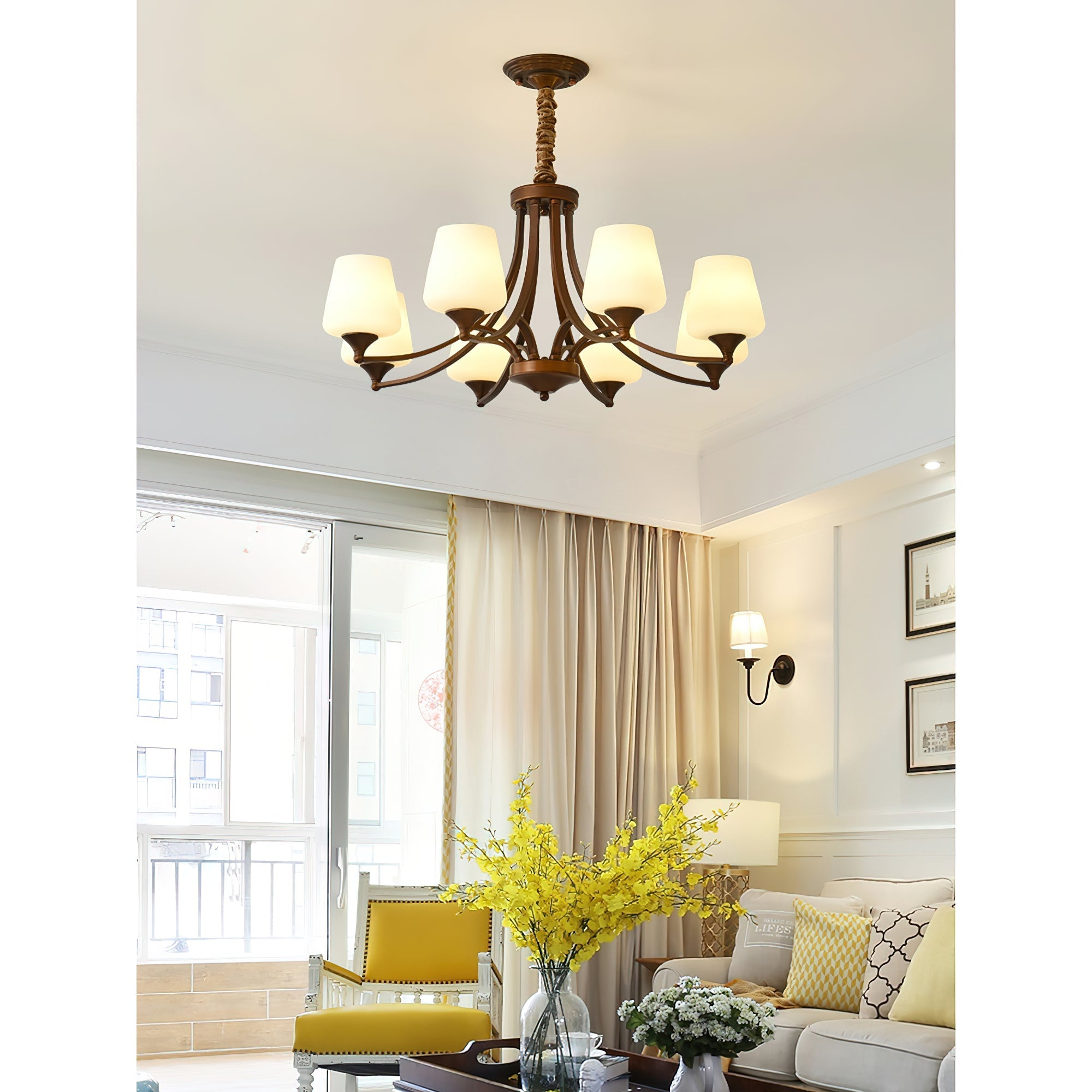 Ulrinara Postmodern Luxury Brass Glass Chandelier - Letslighting