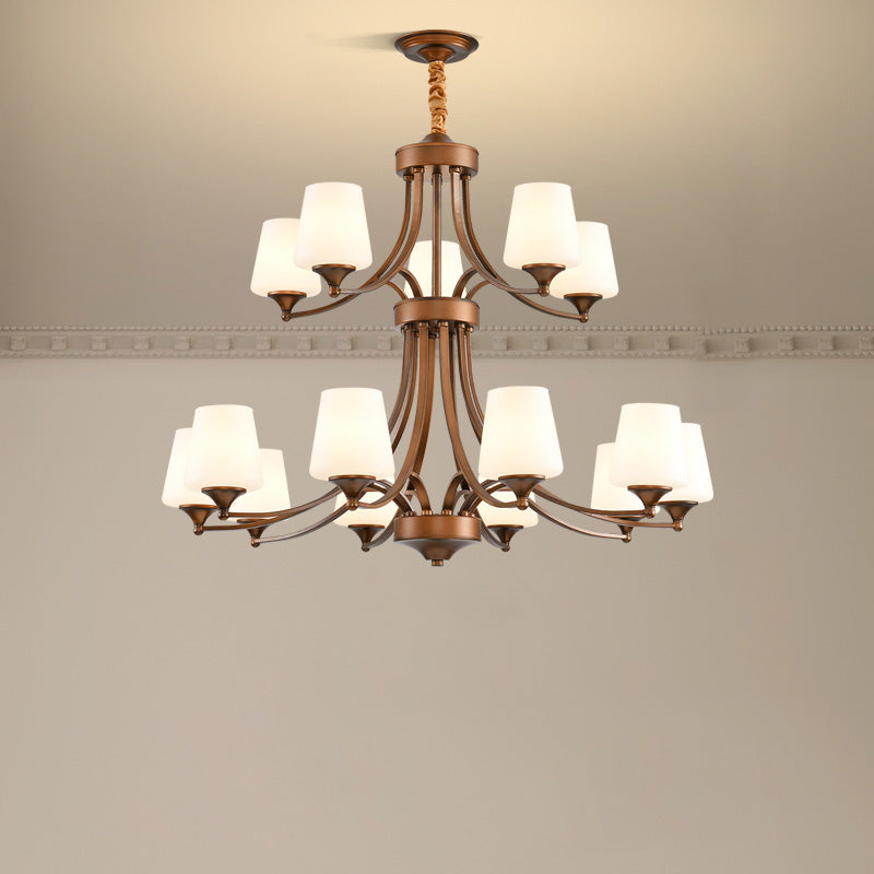 Ulrinara Postmodern Luxury Brass Glass Chandelier - Letslighting