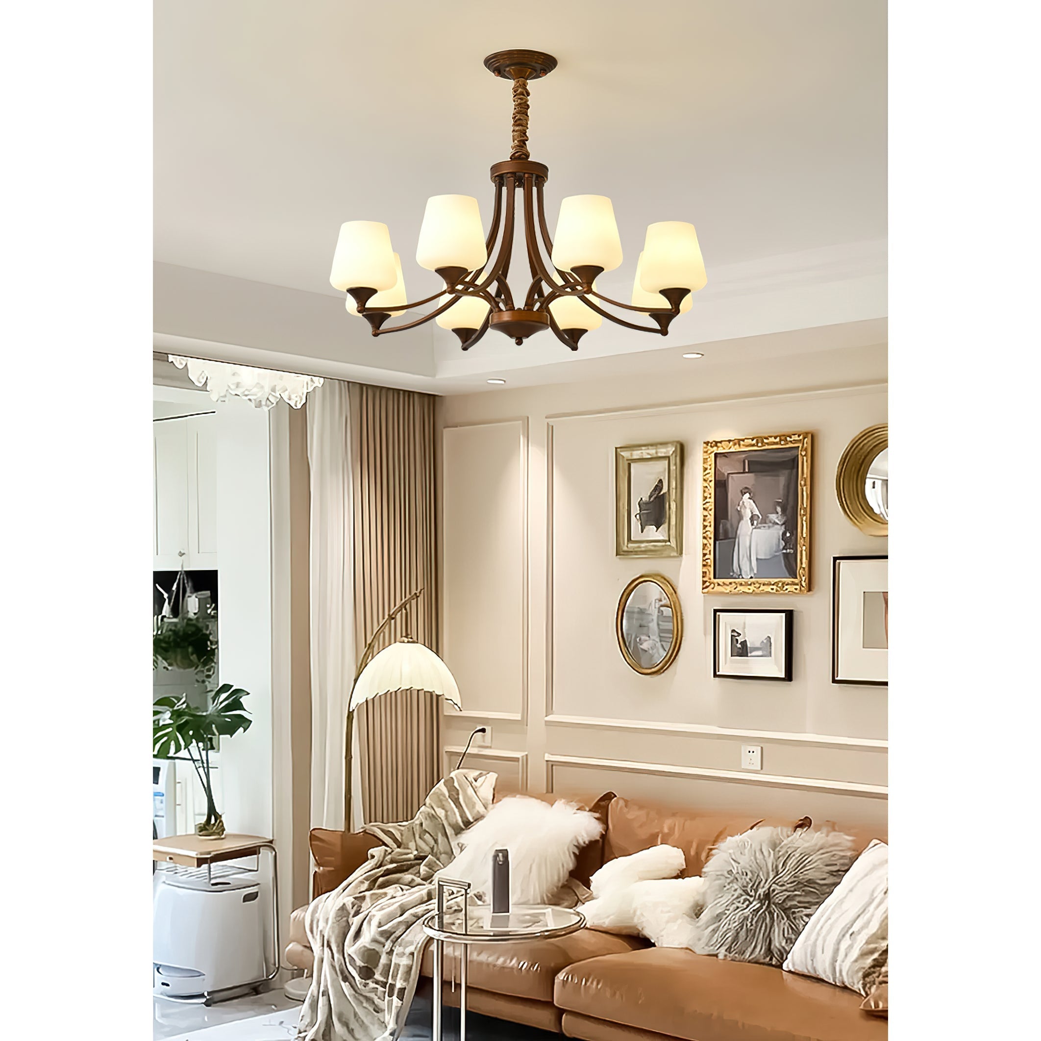 Ulrinara Postmodern Luxury Brass Glass Chandelier - Letslighting
