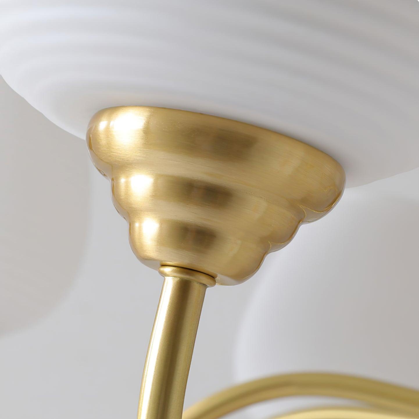 Lustra Chandelier Antique Brass White Glass - Letslighting