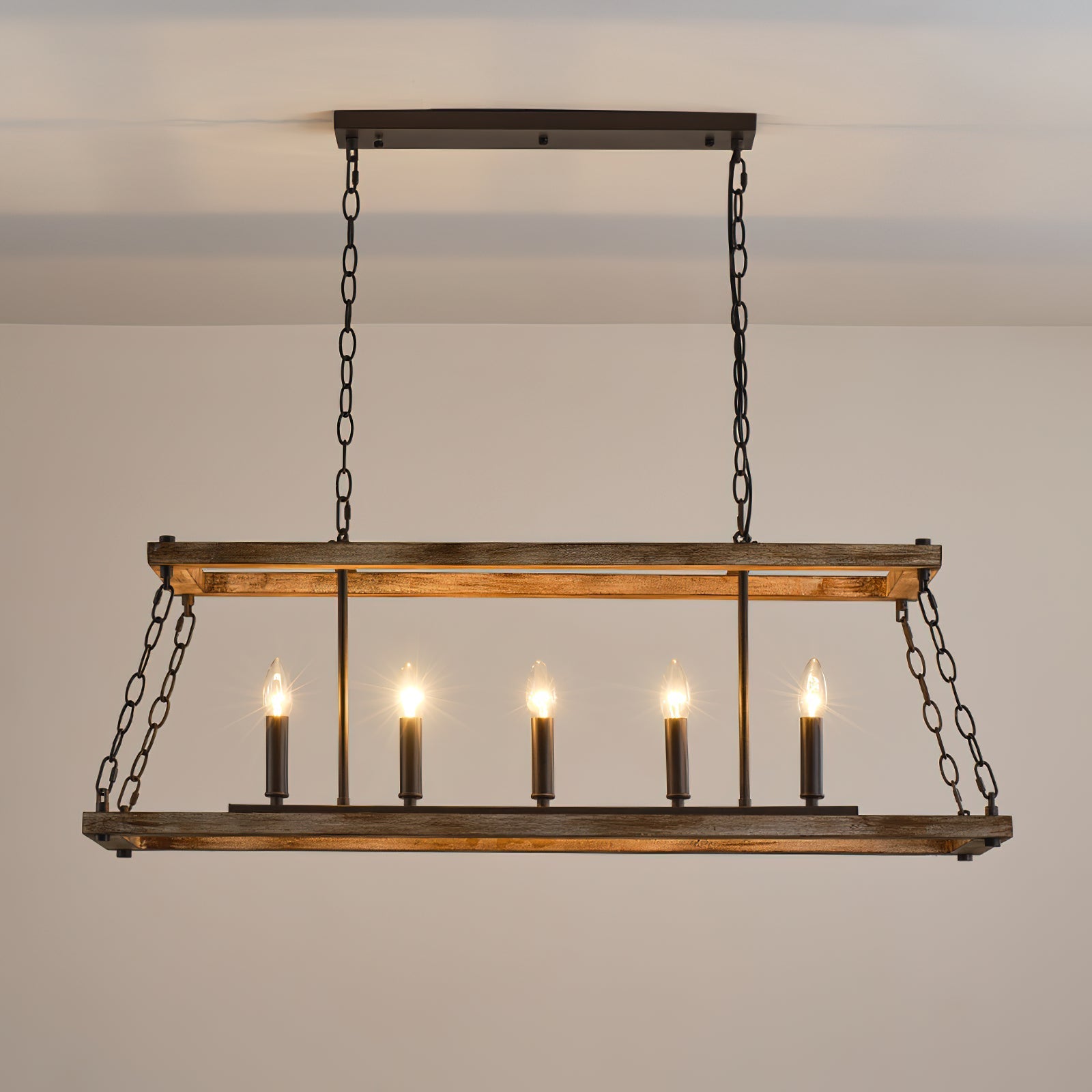 Ilcaryra Vintage Industrial Island Wood Chandelier - Letslighting