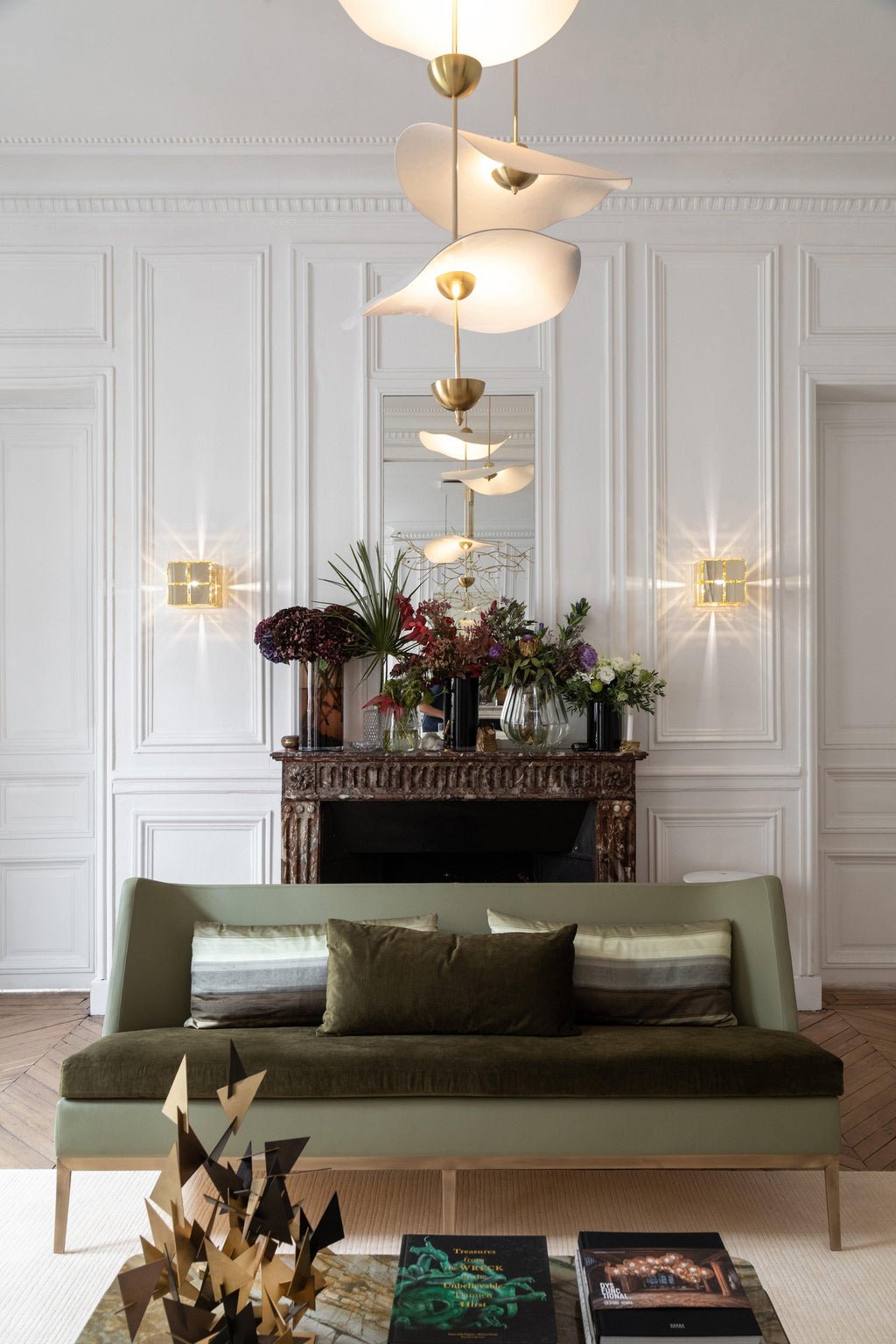 Lustra Pendant Light Double Biscuit for Living Room - Letslighting
