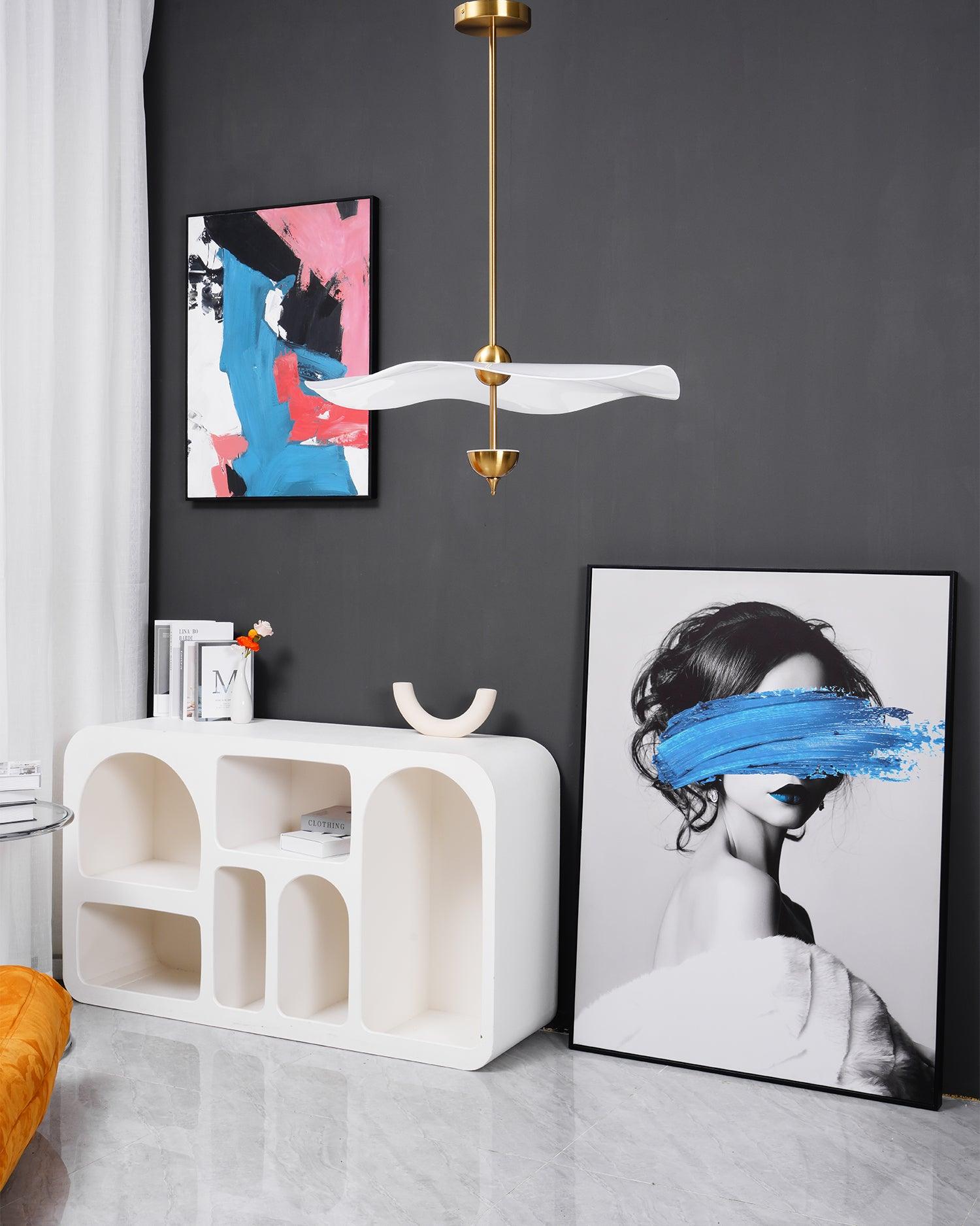 Lustra Pendant Light Double Biscuit for Living Room - Letslighting