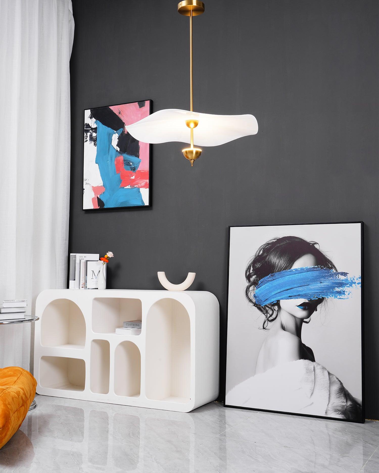 Lustra Pendant Light Double Biscuit for Living Room - Letslighting