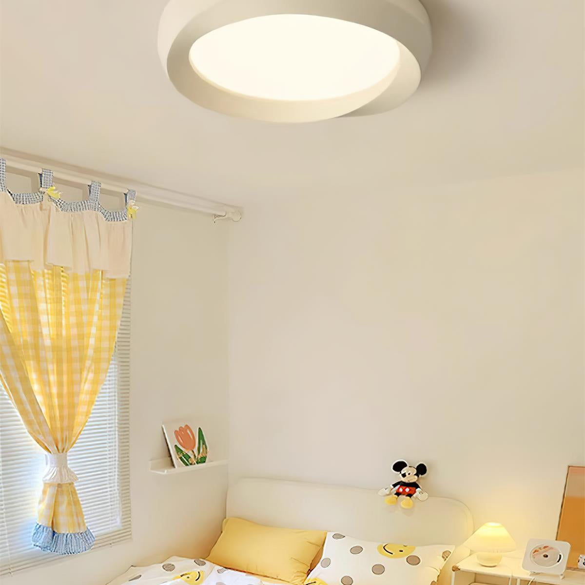 Ceiling Lamp Resin with Soft Curved Frame in Neutral Tones - Letslighting