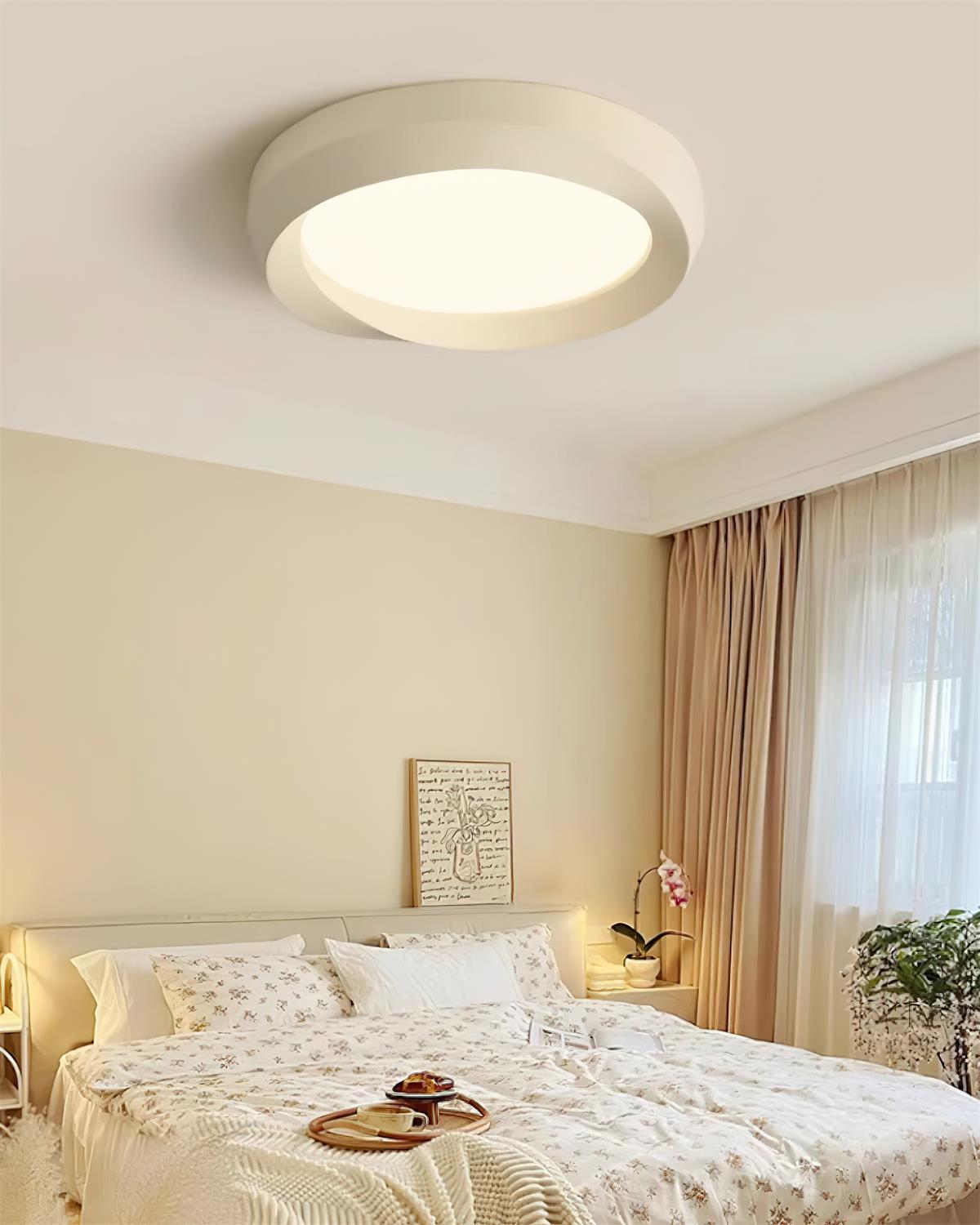 Ceiling Lamp Resin with Soft Curved Frame in Neutral Tones - Letslighting