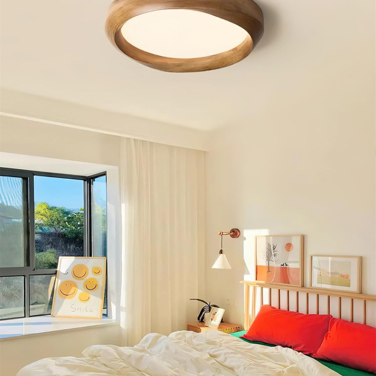 Ceiling Lamp Resin with Soft Curved Frame in Neutral Tones - Letslighting