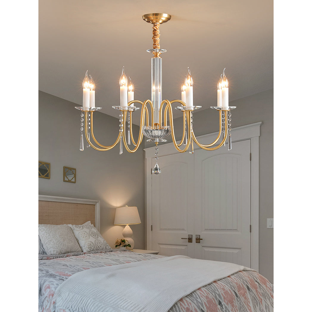Ilphaara Postmodern Luxury Brass Crystal Chandelier - Letslighting