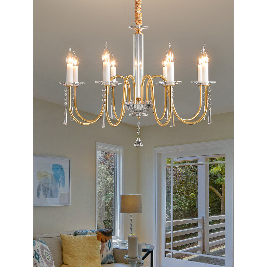 Ilphaara Postmodern Luxury Brass Crystal Chandelier - Letslighting