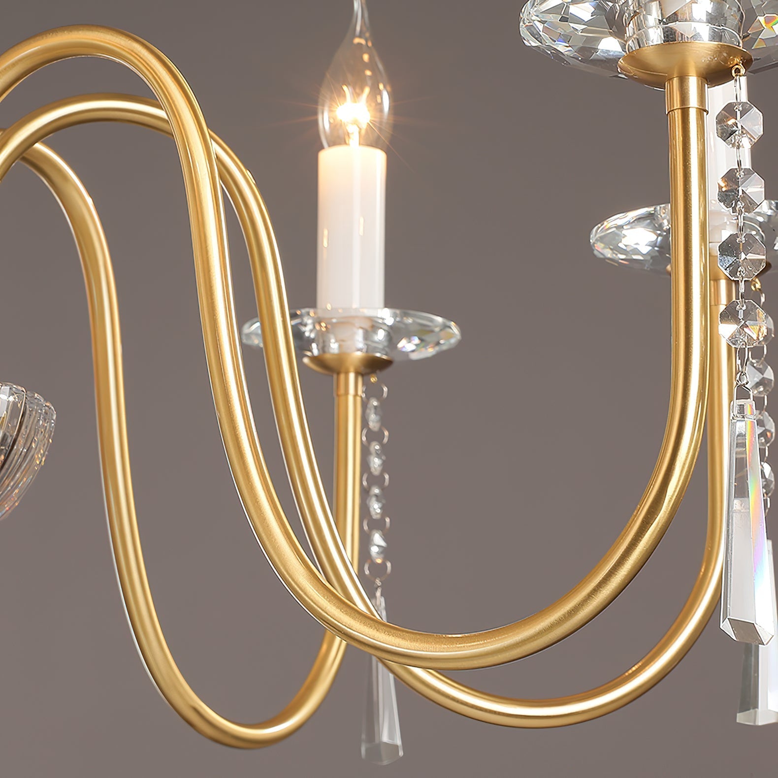 Ilphaara Postmodern Luxury Brass Crystal Chandelier - Letslighting