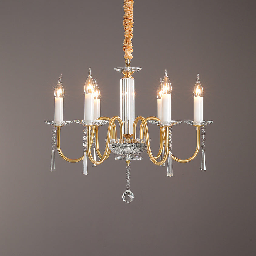 Ilphaara Postmodern Luxury Brass Crystal Chandelier - Letslighting