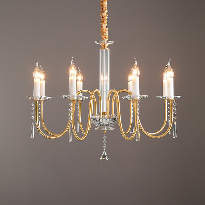 Ilphaara Postmodern Luxury Brass Crystal Chandelier - Letslighting