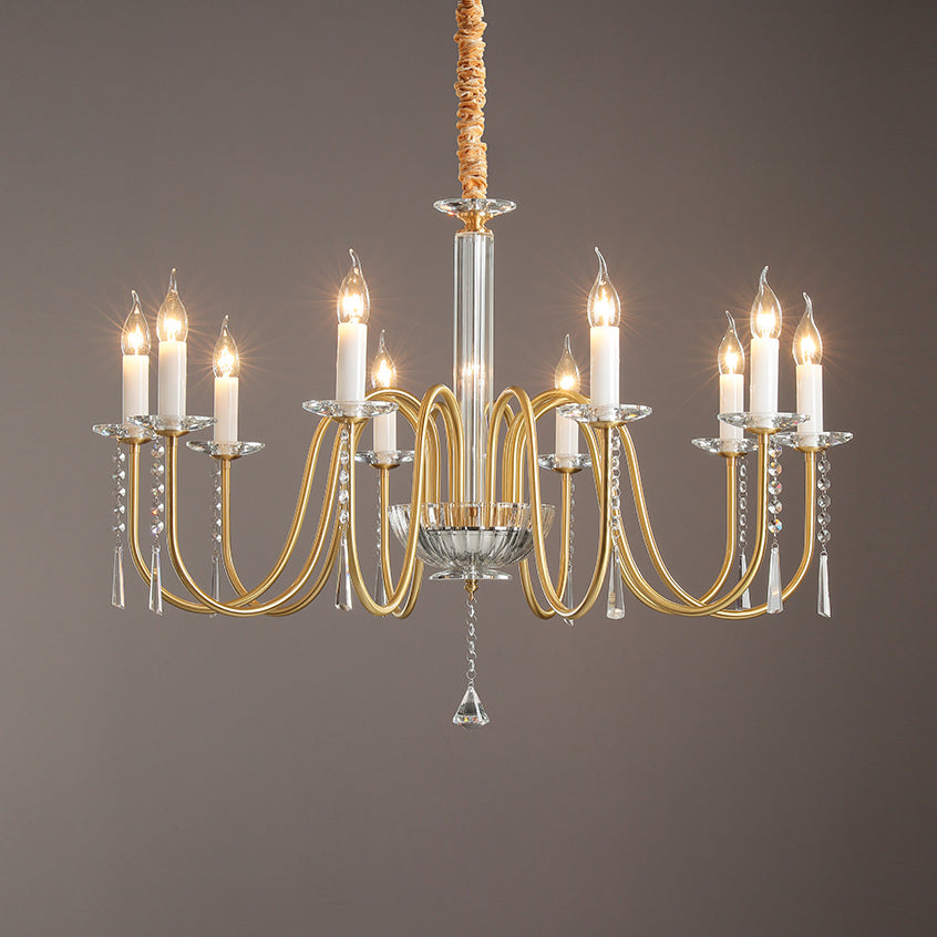 Ilphaara Postmodern Luxury Brass Crystal Chandelier - Letslighting