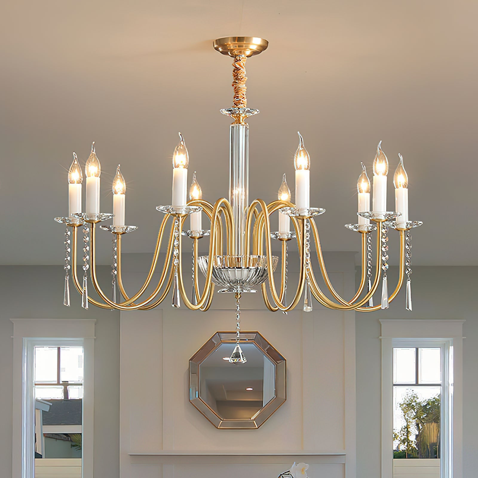Ilphaara Postmodern Luxury Brass Crystal Chandelier - Letslighting
