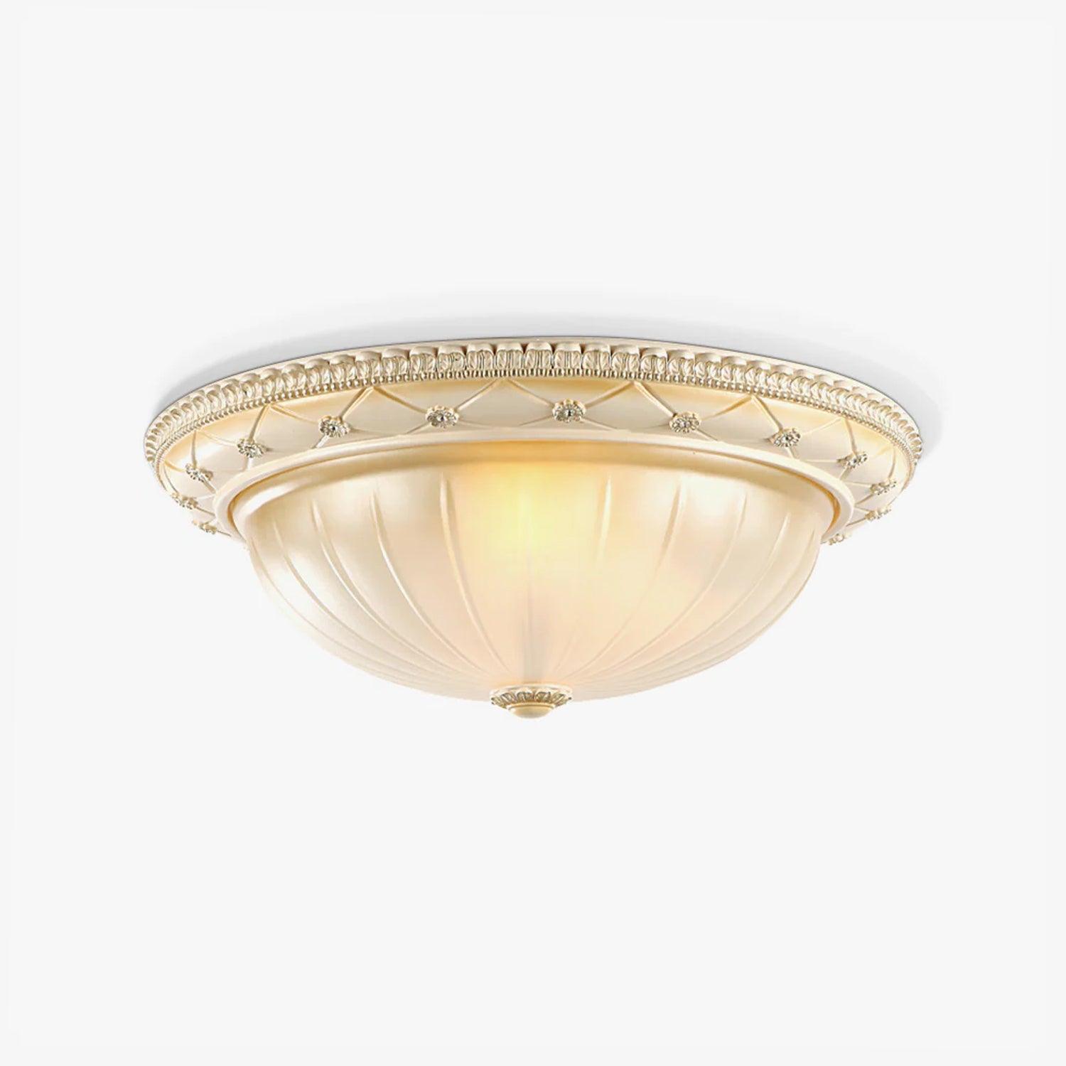 Evtalen Elegance Vintage Resin Glass Flush Ceiling Light - Letslighting