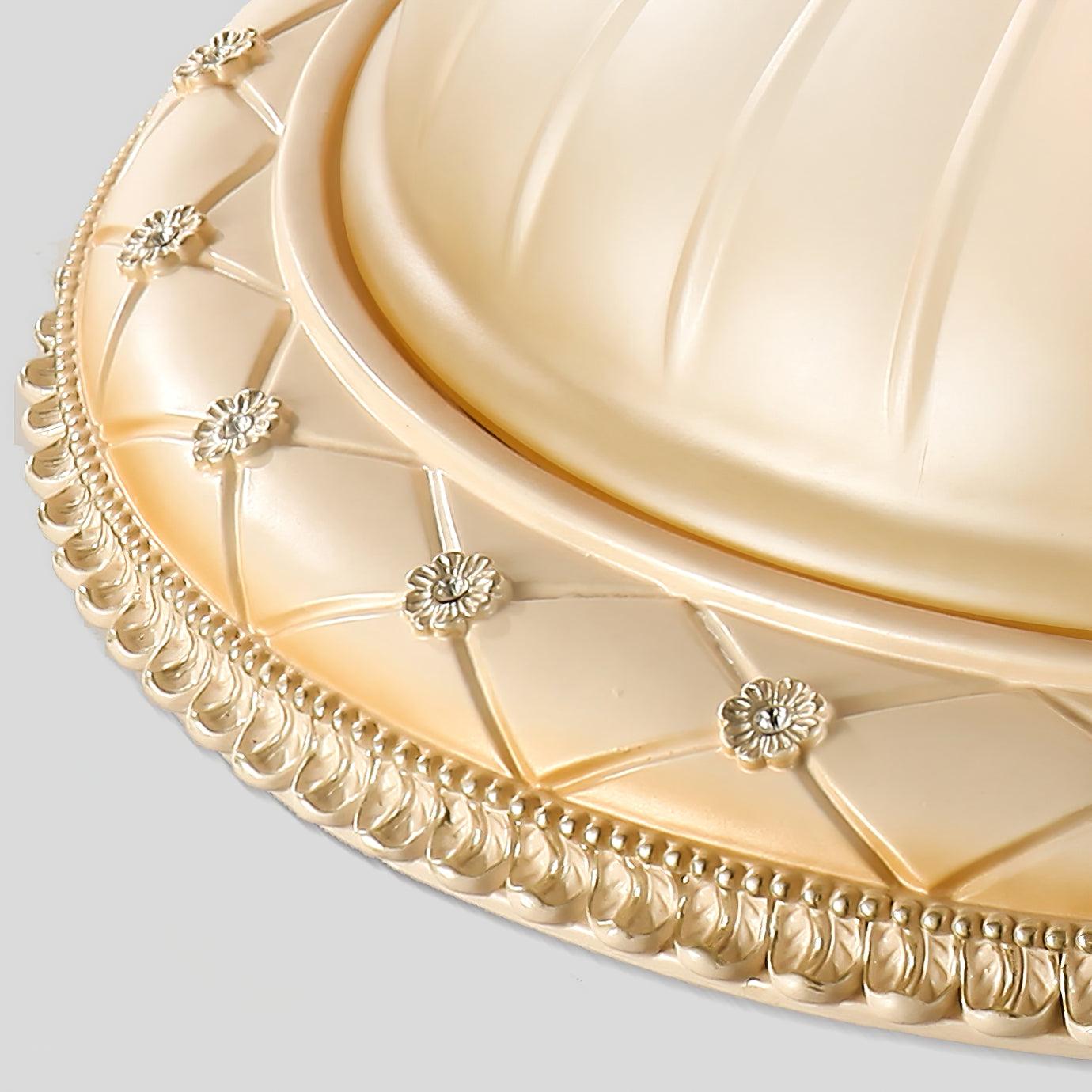 Evtalen Elegance Vintage Resin Glass Flush Ceiling Light - Letslighting