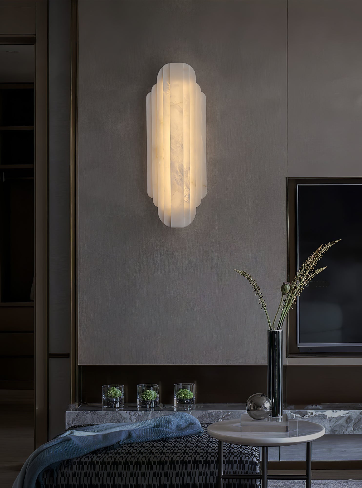 Avthaaris Art Deco Alabaster Wall Light - Letslighting