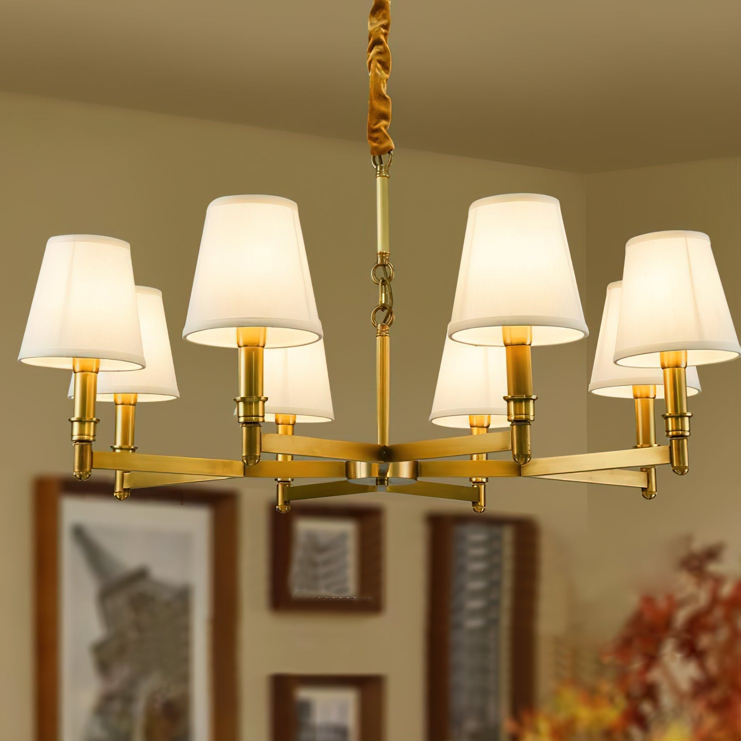Vadoryra Postmodern Luxury Brass Fabric Chandelier - Letslighting
