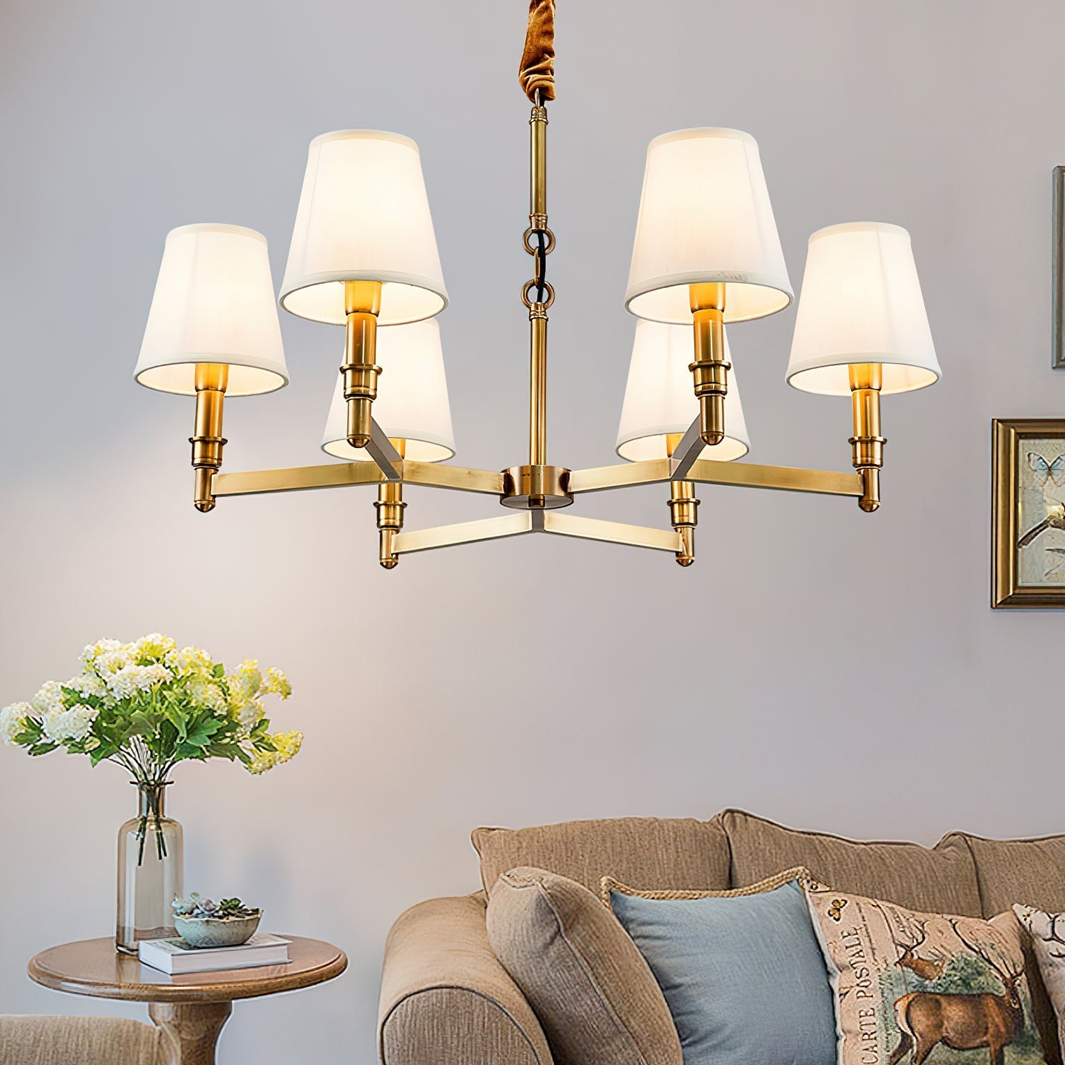 Vadoryra Postmodern Luxury Brass Fabric Chandelier - Letslighting