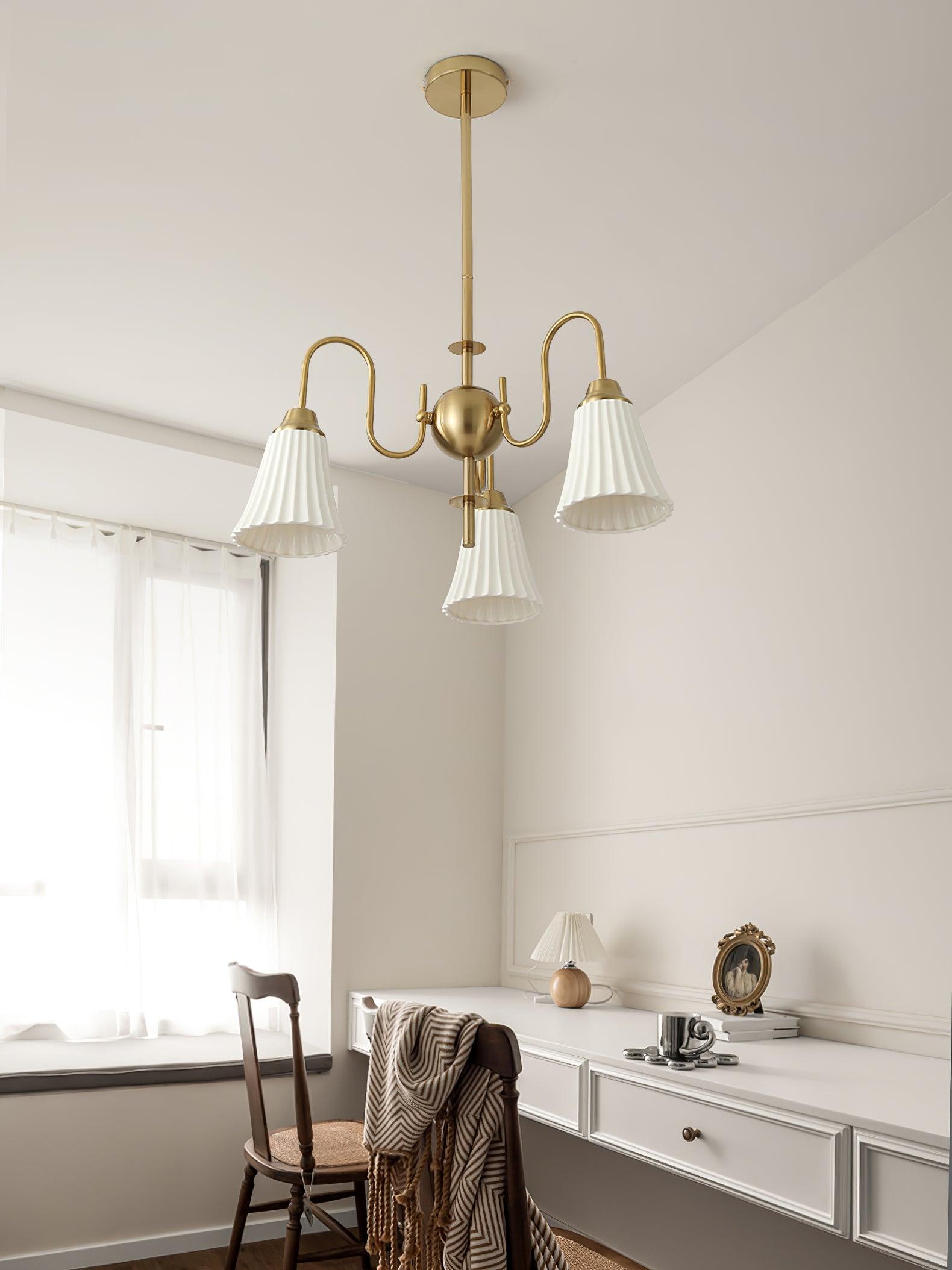 Lustra Chandelier Esther Ceramic Pleated Modern - Letslighting