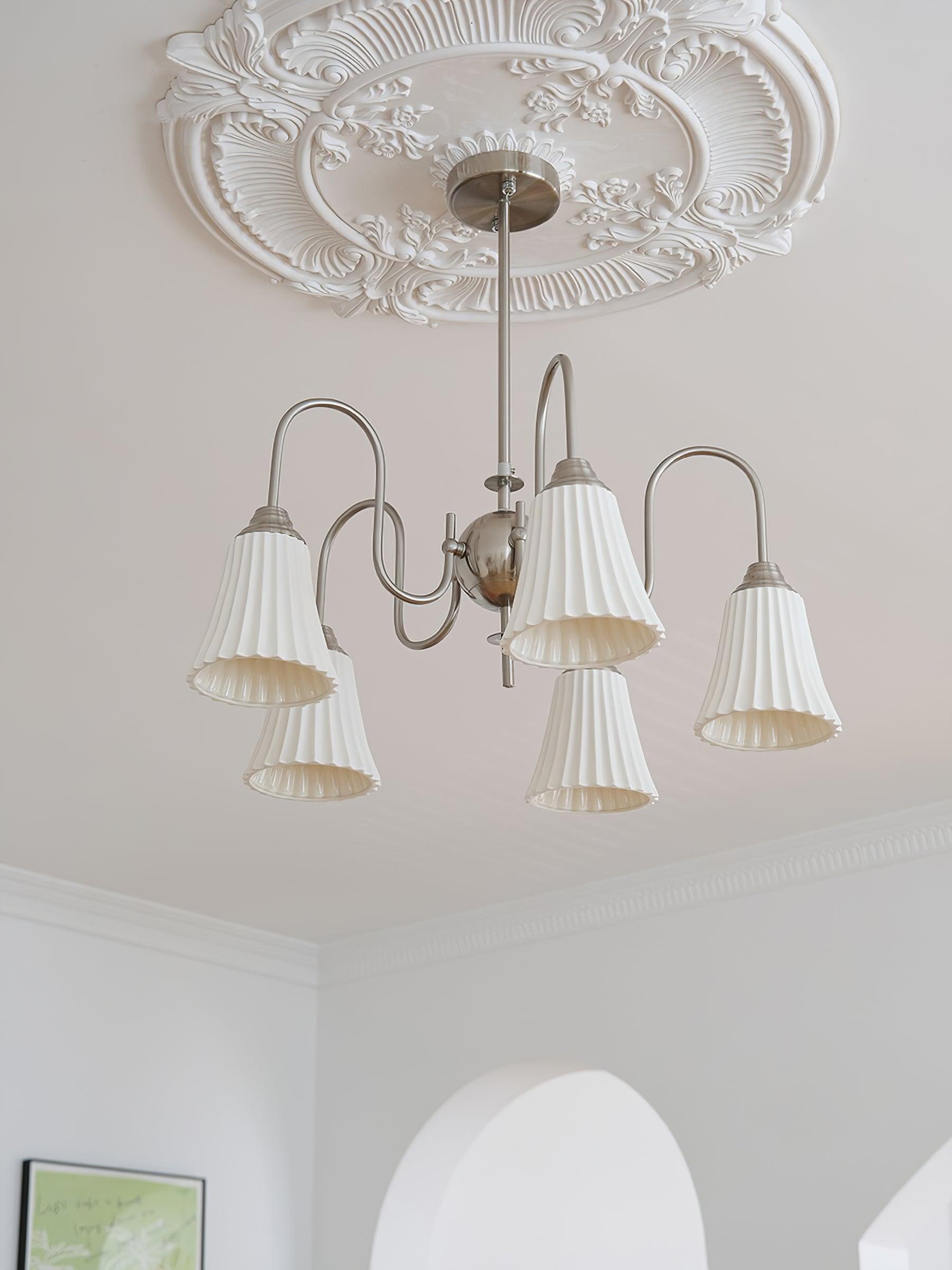 Lustra Chandelier Esther Ceramic Pleated Modern - Letslighting