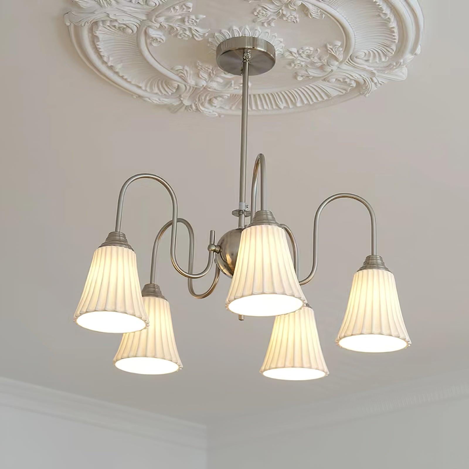 Lustra Chandelier Esther Ceramic Pleated Modern - Letslighting