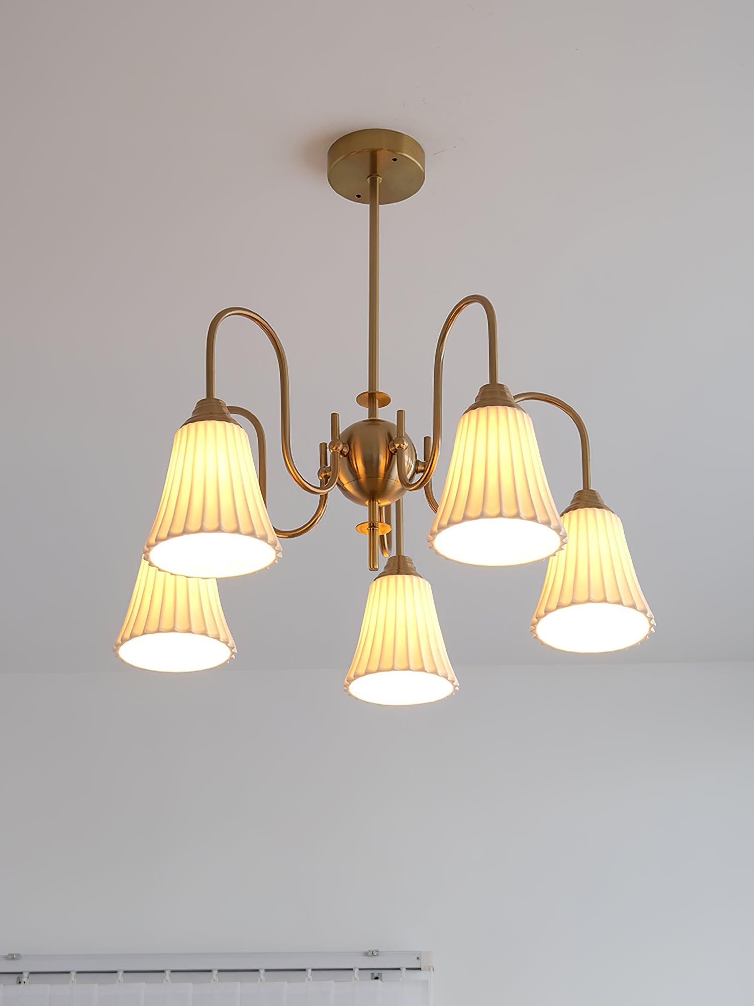 Lustra Chandelier Esther Ceramic Pleated Modern - Letslighting