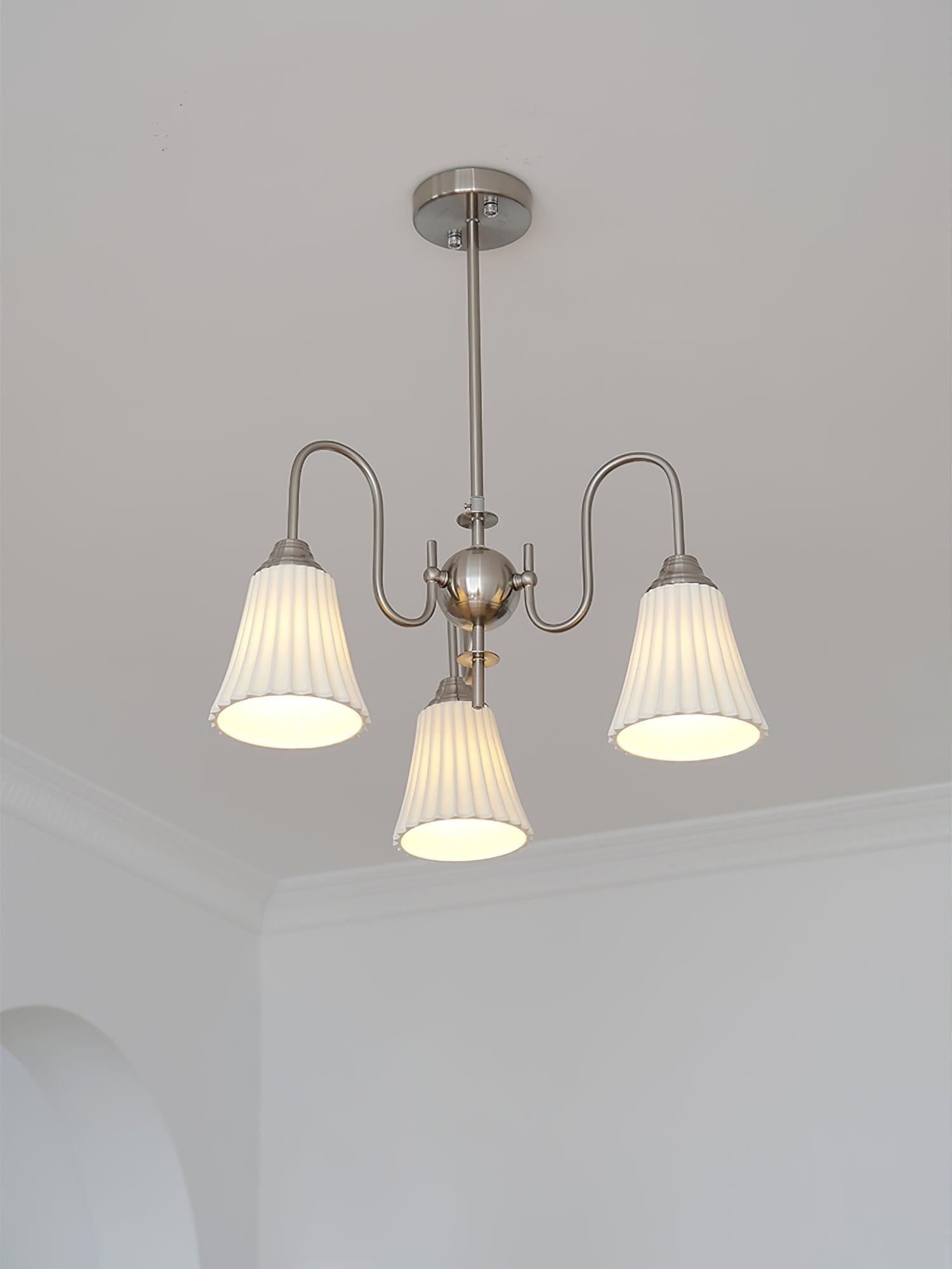 Lustra Chandelier Esther Ceramic Pleated Modern - Letslighting